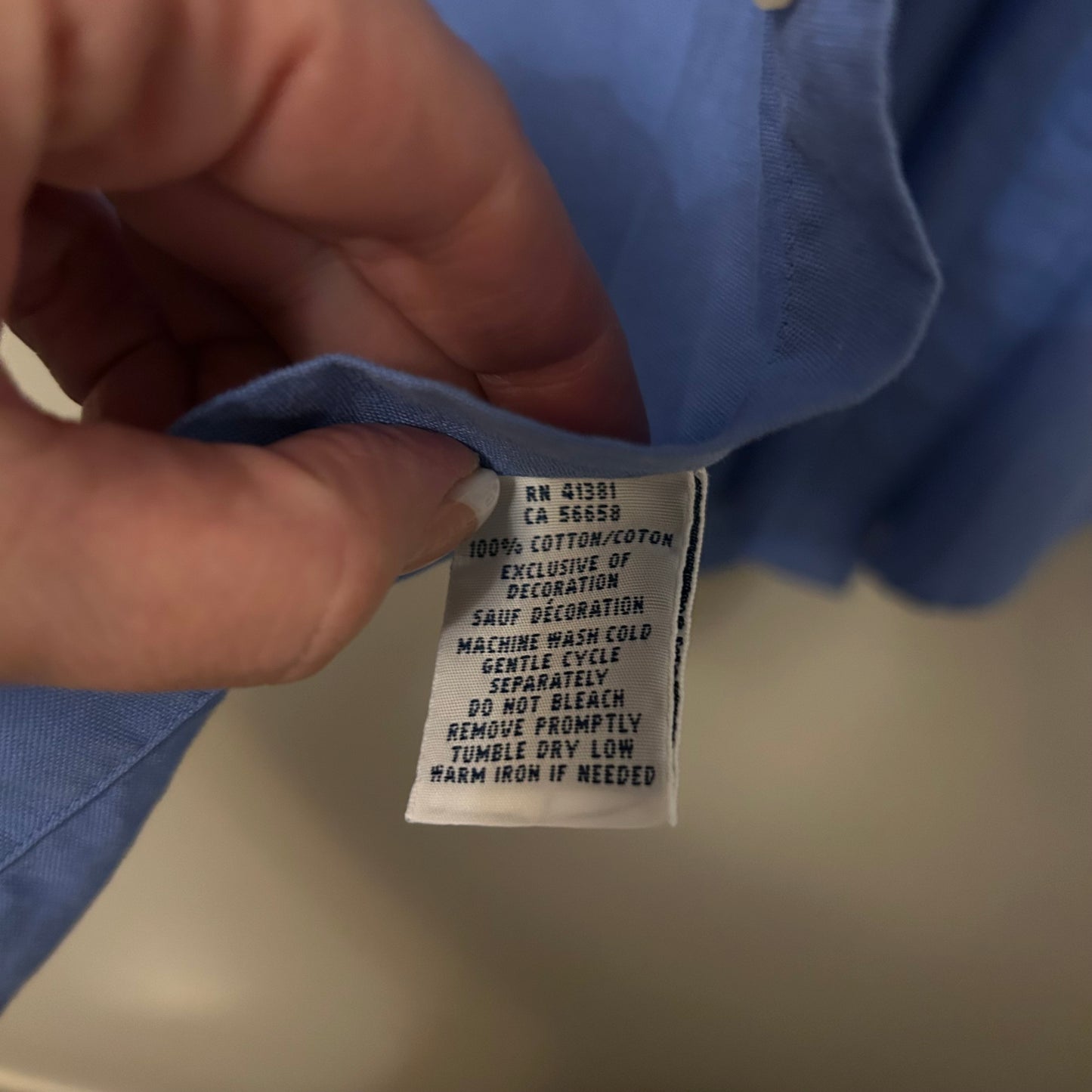 Ralph Lauren Button Down Shirt Collar Size Large