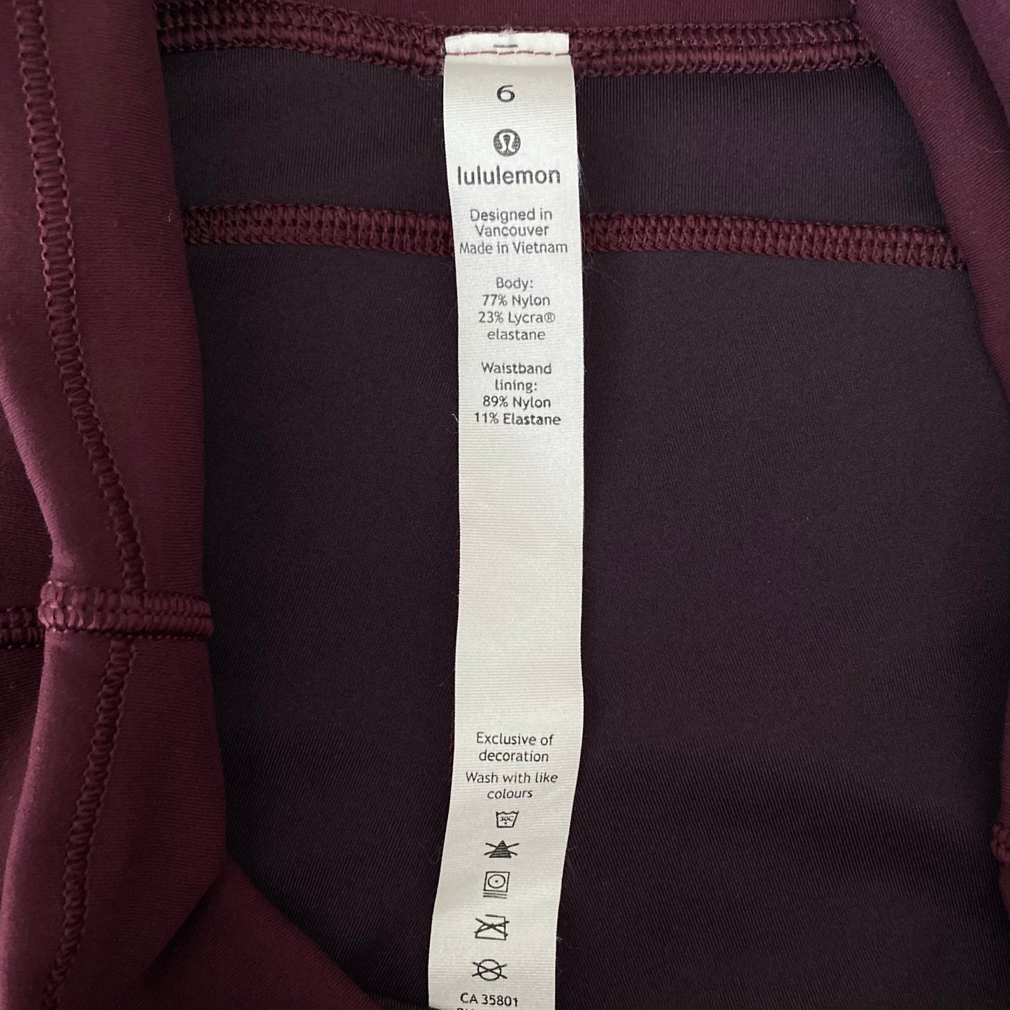 Rare Lululemon In Movement 7/8 Tight Everlux High Rise Size 6