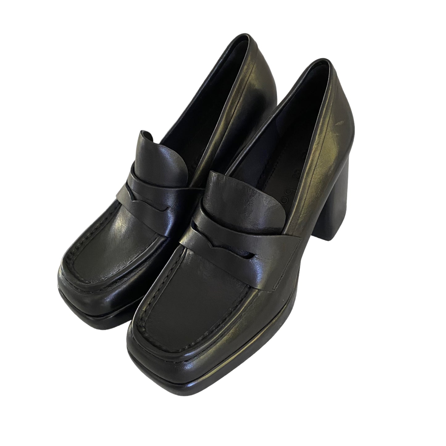 Rag & Bone Black Leather Matrix Penny Loafers Size 7.5