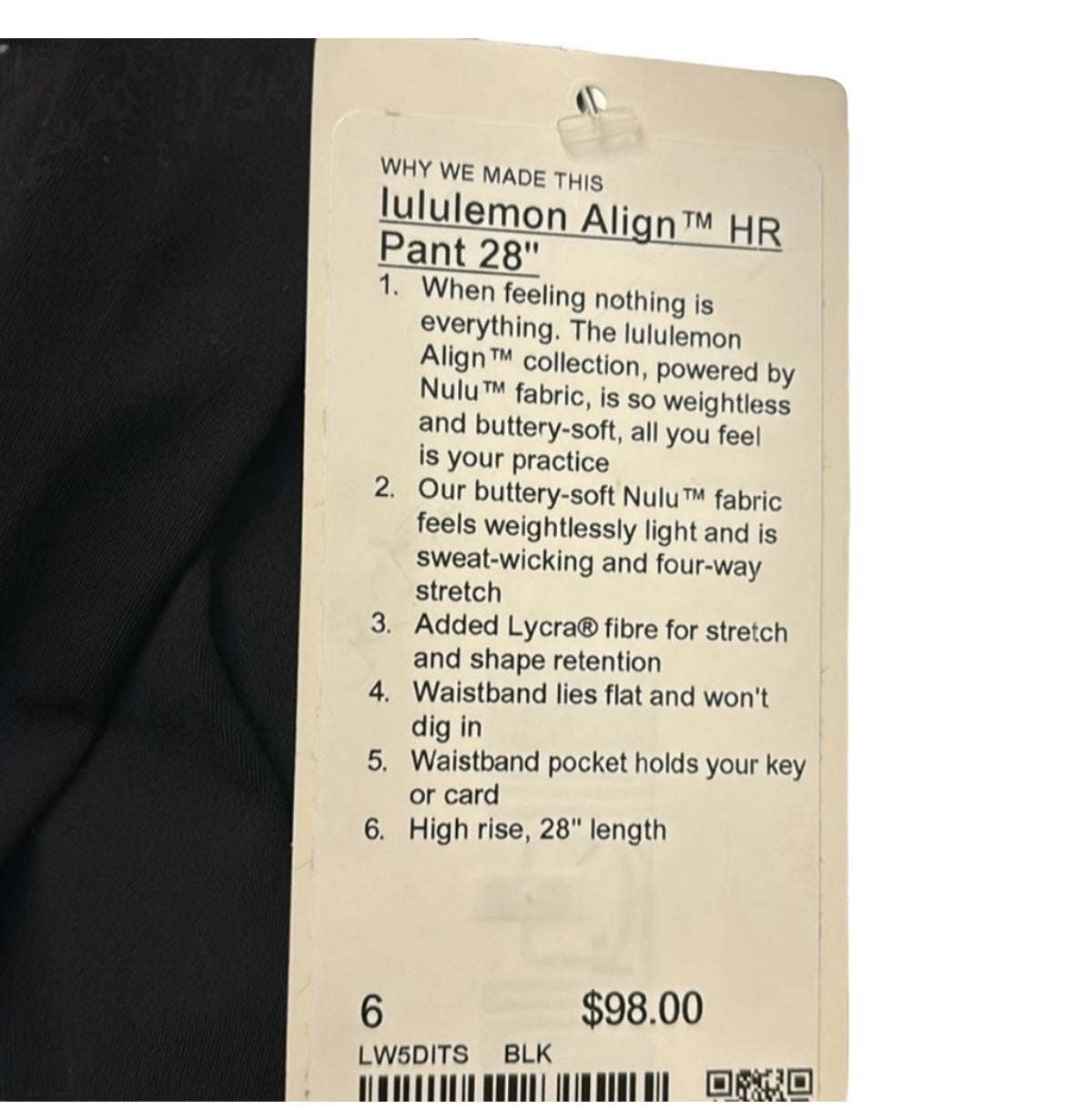NEW! Lululemon Align High Rise Leggings 28” Size 6