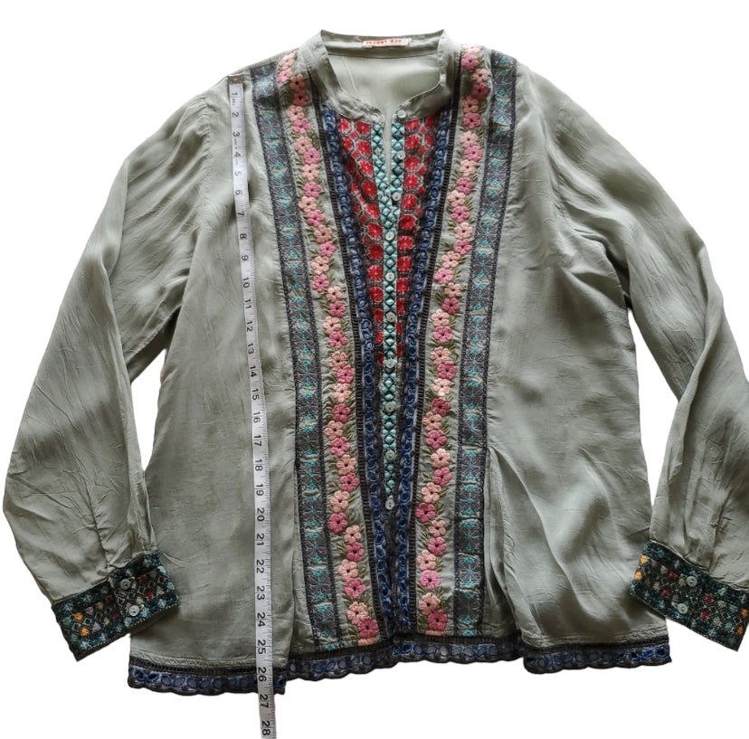 Johnny Was Embroidered Top Size Large