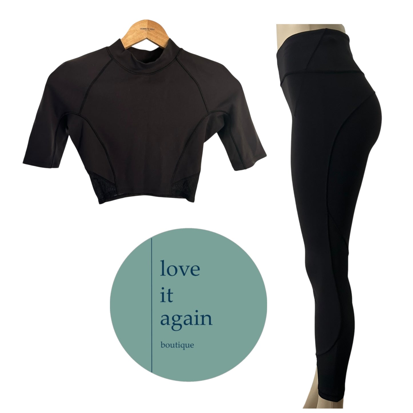 Lulu Small Everlux and Mesh Cropped Short Raglan Sleeve