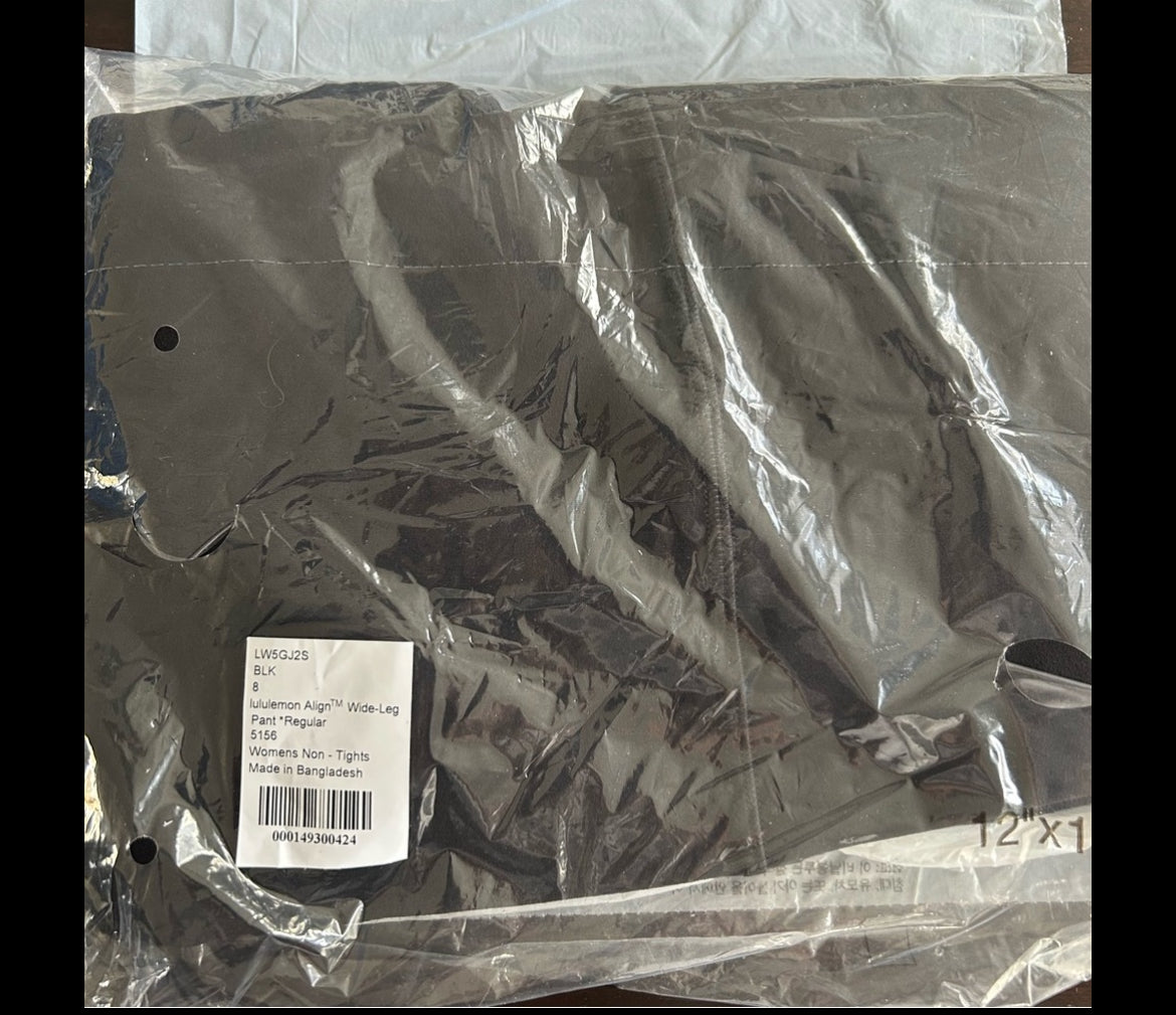 NEW! Lulu Black Align Wide Leg Pant Rare Size 8