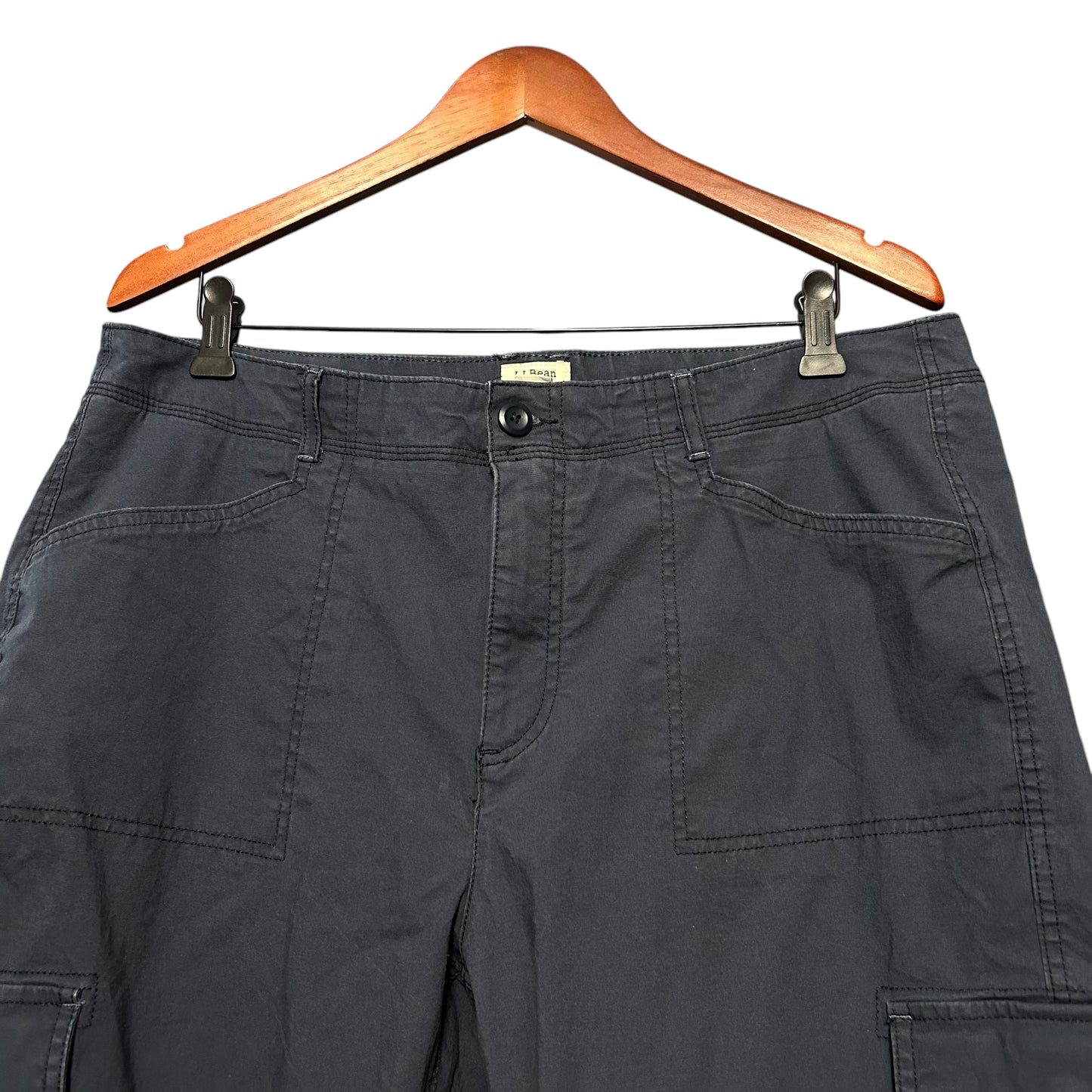 LL Bean Lined Favorite Fit Canvas Cargo Straight Leg Pants Size 16