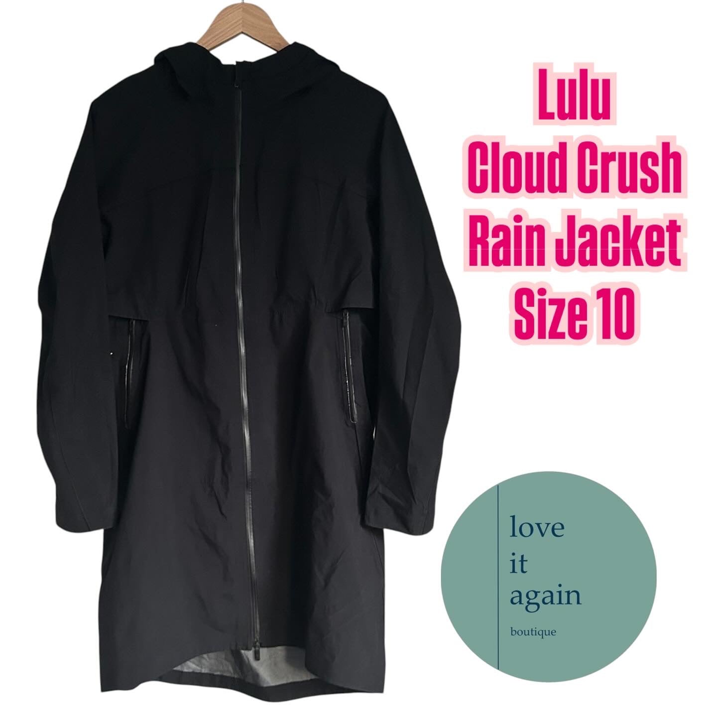 Lululemon Cloud Crush Long Rain Jacket Size 10