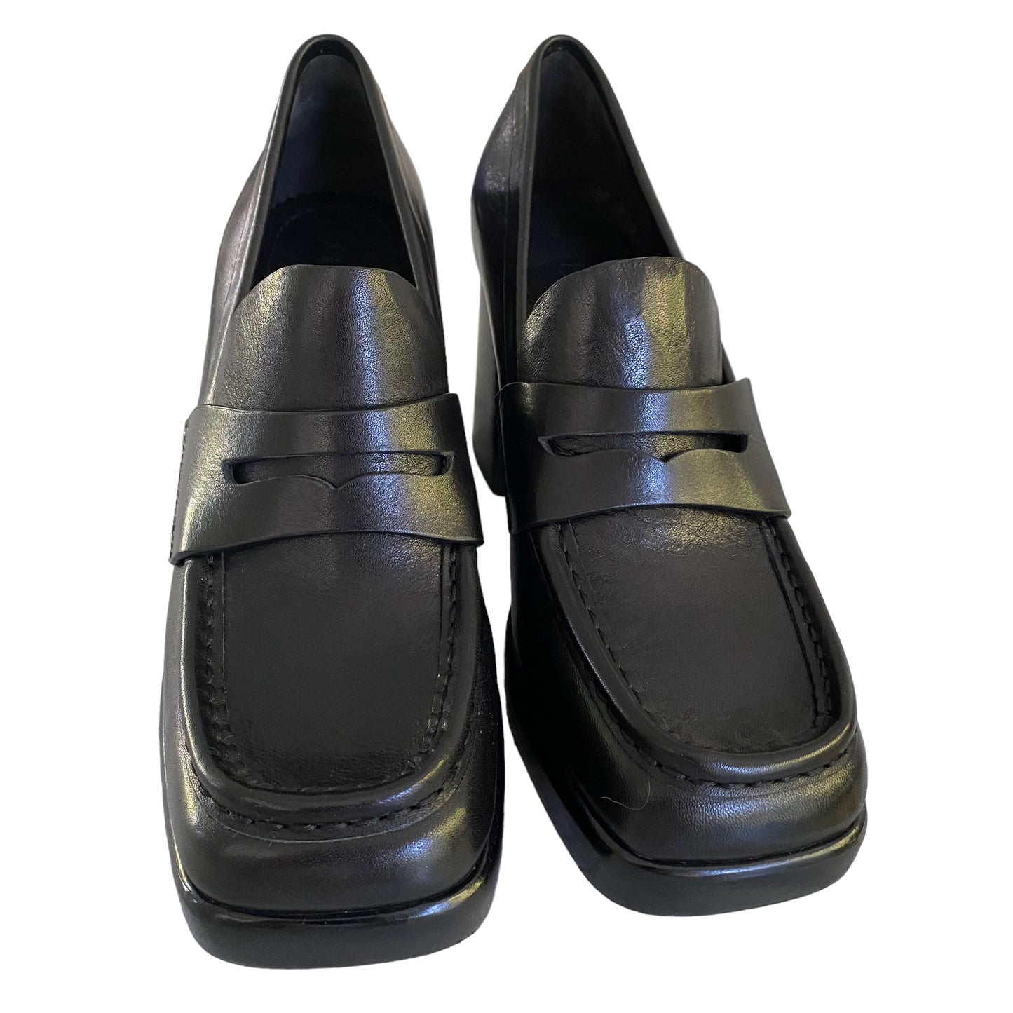 Rag & Bone Black Leather Matrix Penny Loafers Size 7.5