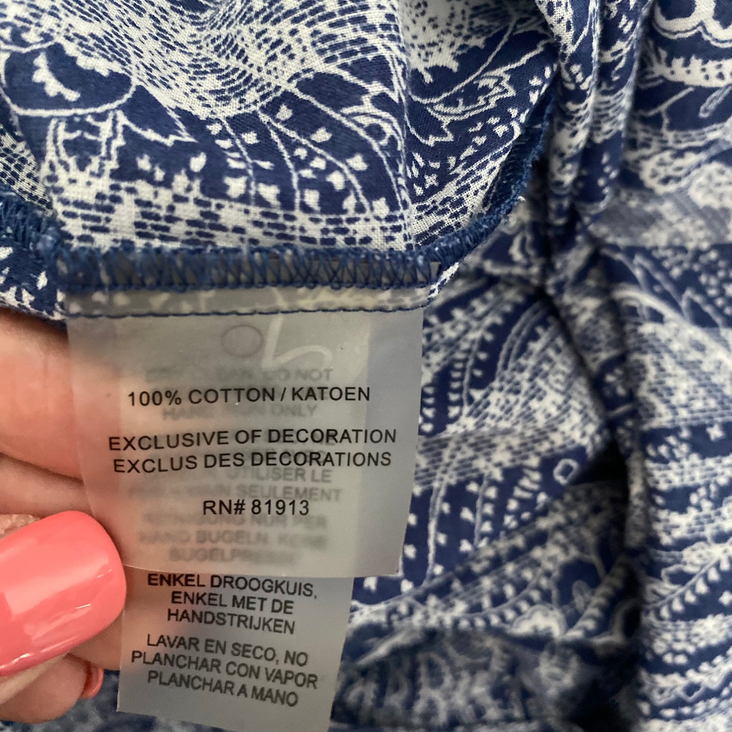 Robert Graham Paisley Crochet Detail Button Up Sheer Shirt Size XL