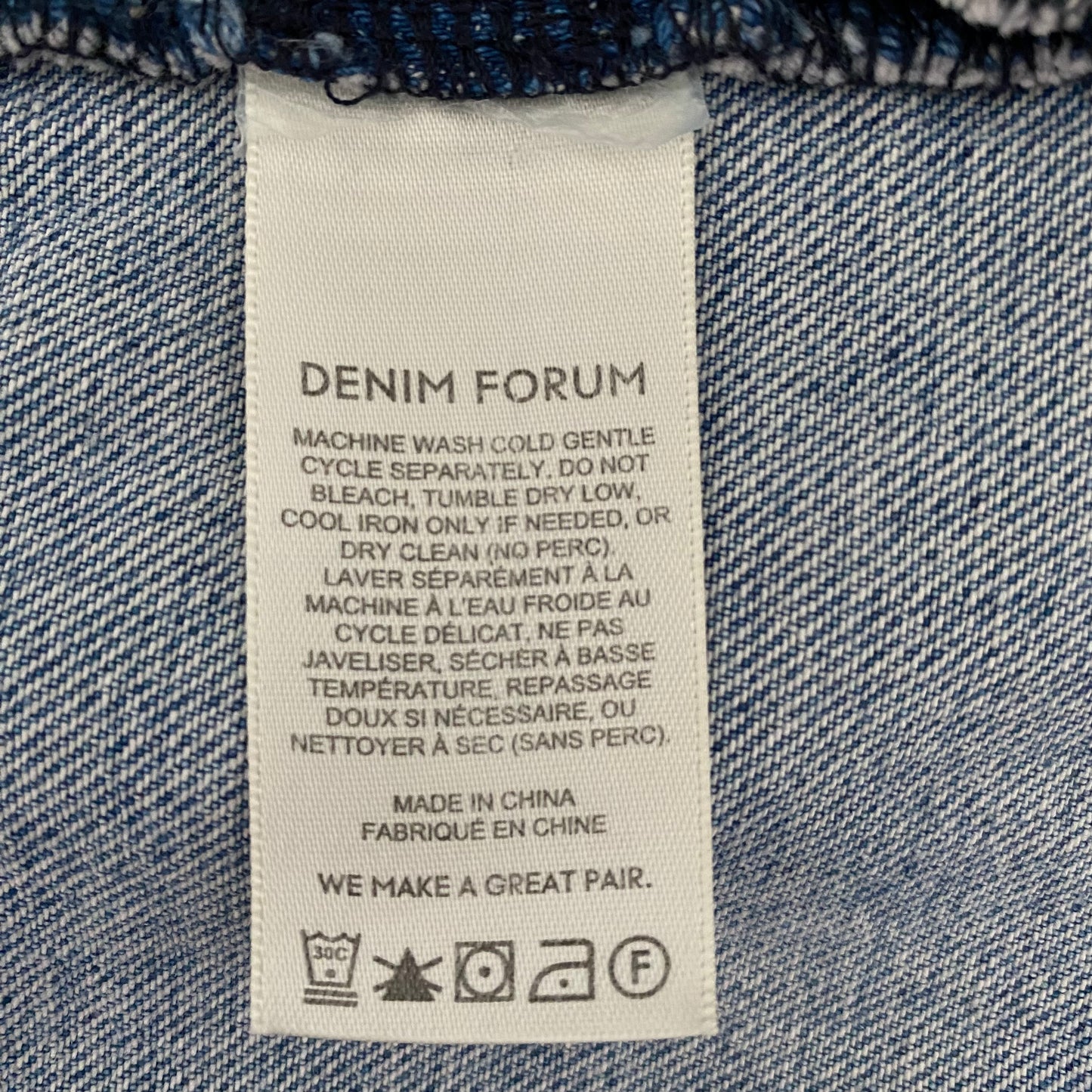 Denim Forum The Bridget Vintage Denim Vest Size Large