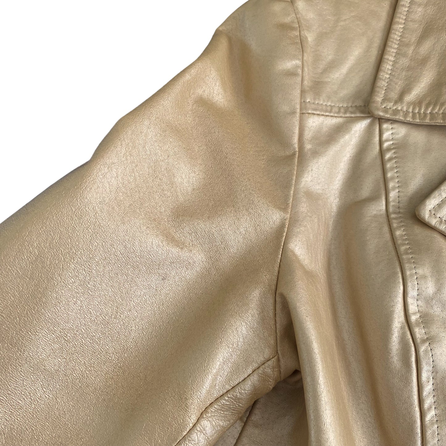 Vintage Danier Metallic Gold Leather Jacket Size Large