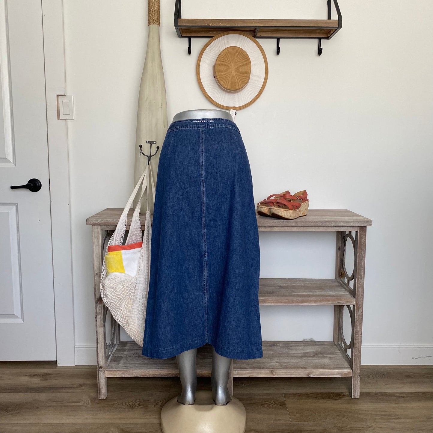 Vintage Tommy Hilfiger Denim Maxi Skirt Size 14