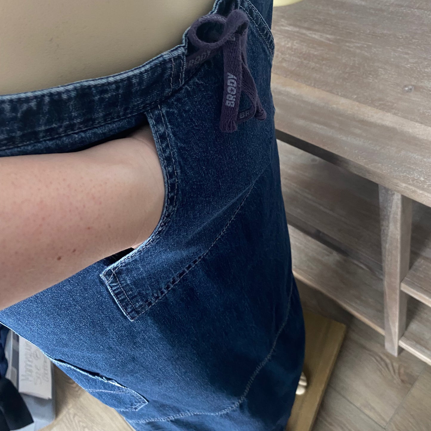 Vintage Cargo Pocket Denim Maxi Jean Skirt Size 7