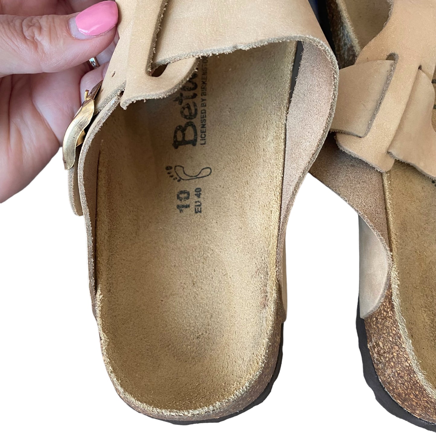 Betula Birkenstock Suede Leather Thong Sandals Size 10