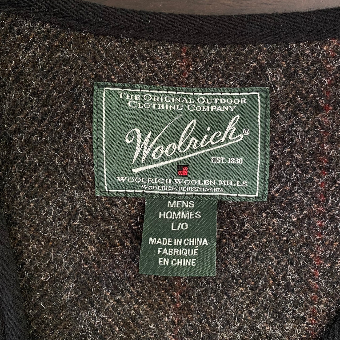 Woolrich Men’s Wool Tweed Vest Size Large
