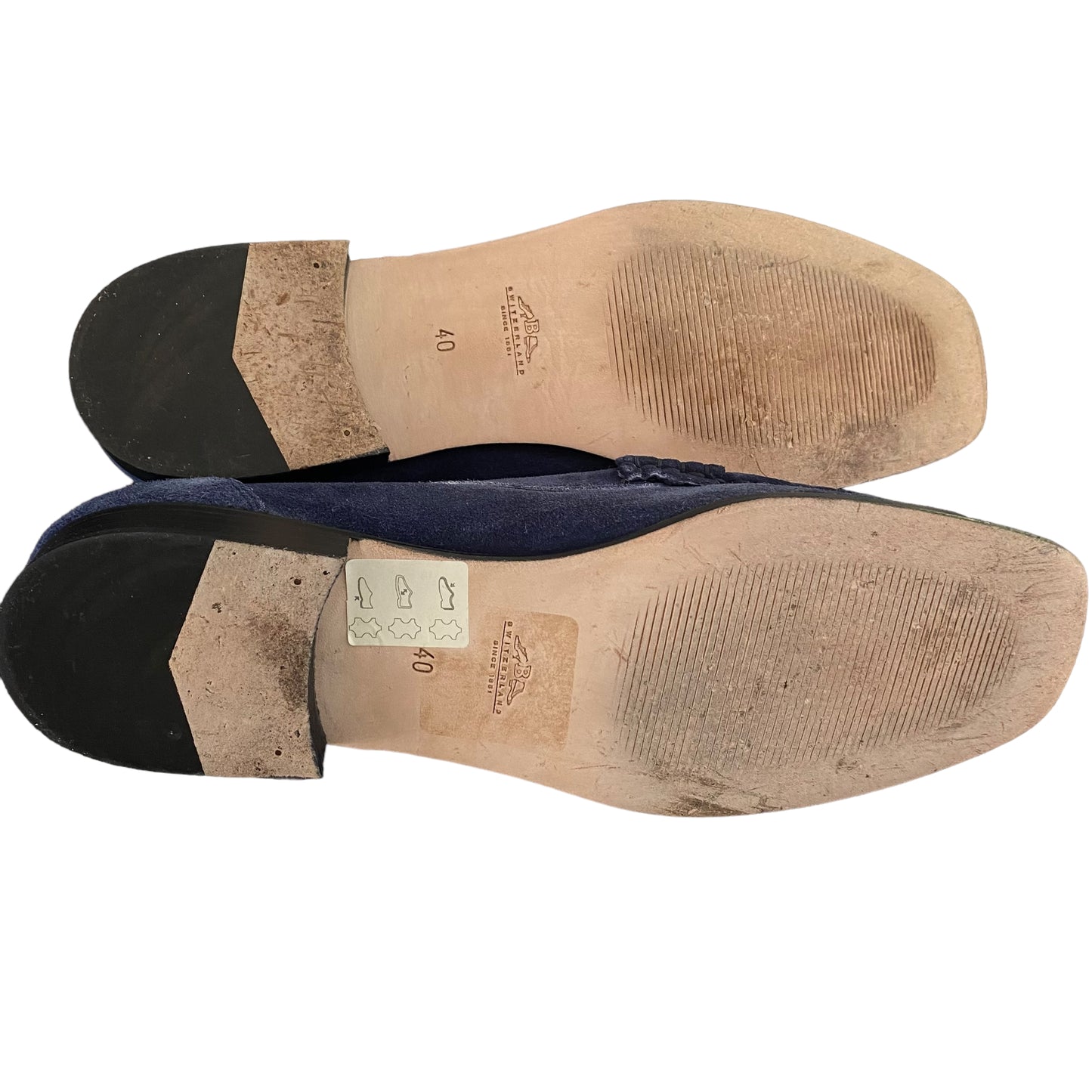 Vintage BALLY Loafer Blue Suede Leather Shoes Women’s Size 40