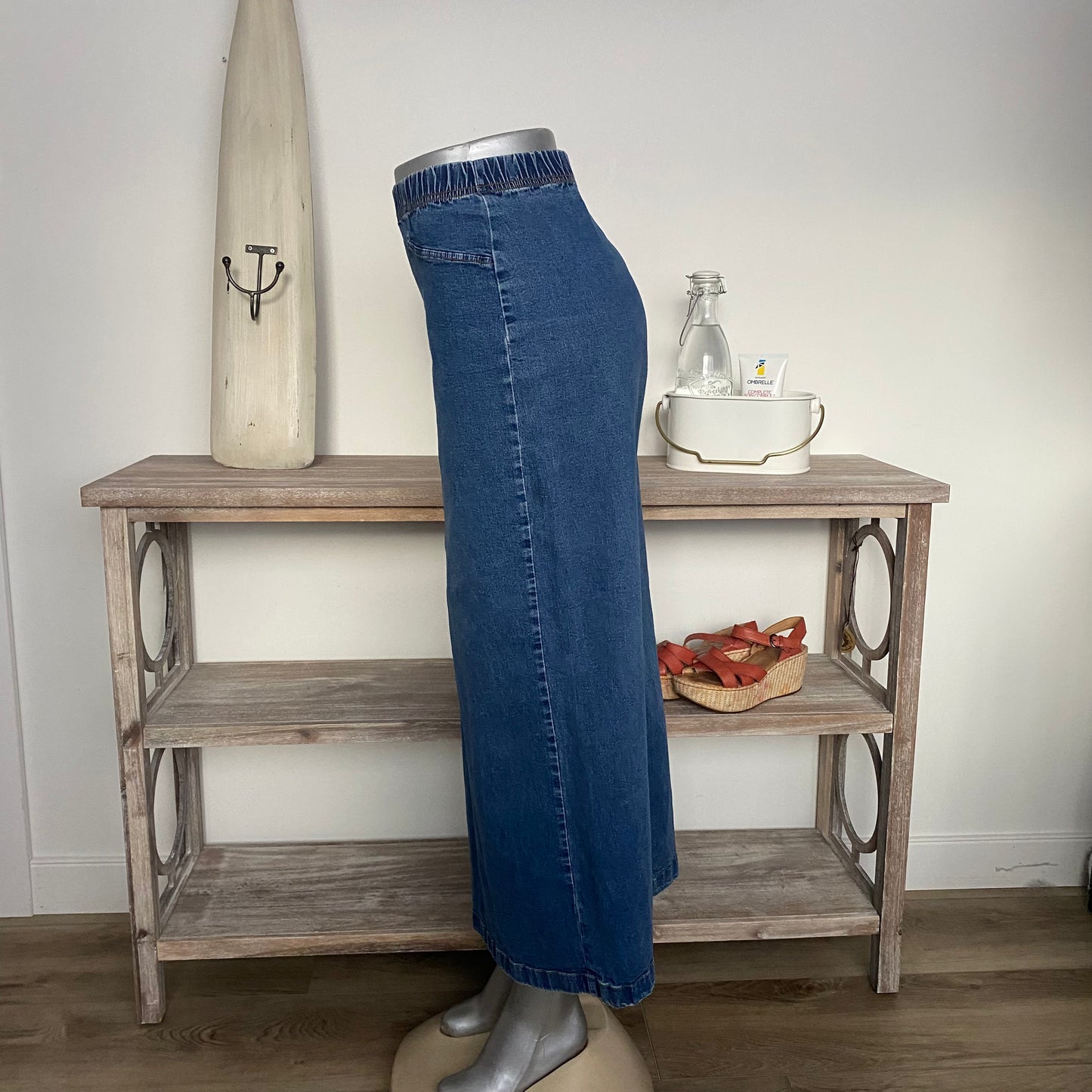 Vintage Denim Jean Maxi Skirt Size Medium-Large