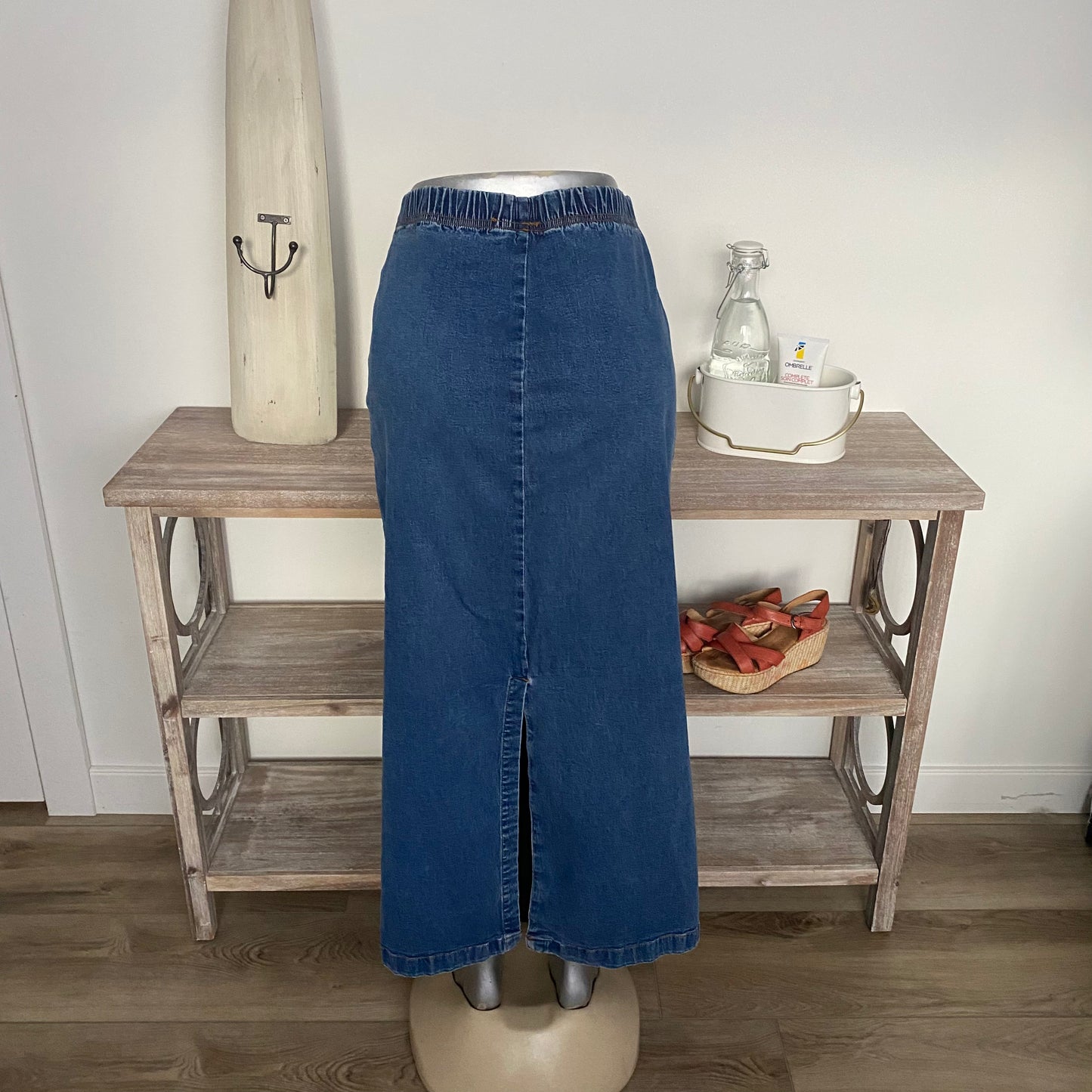 Vintage Denim Jean Maxi Skirt Size Medium-Large