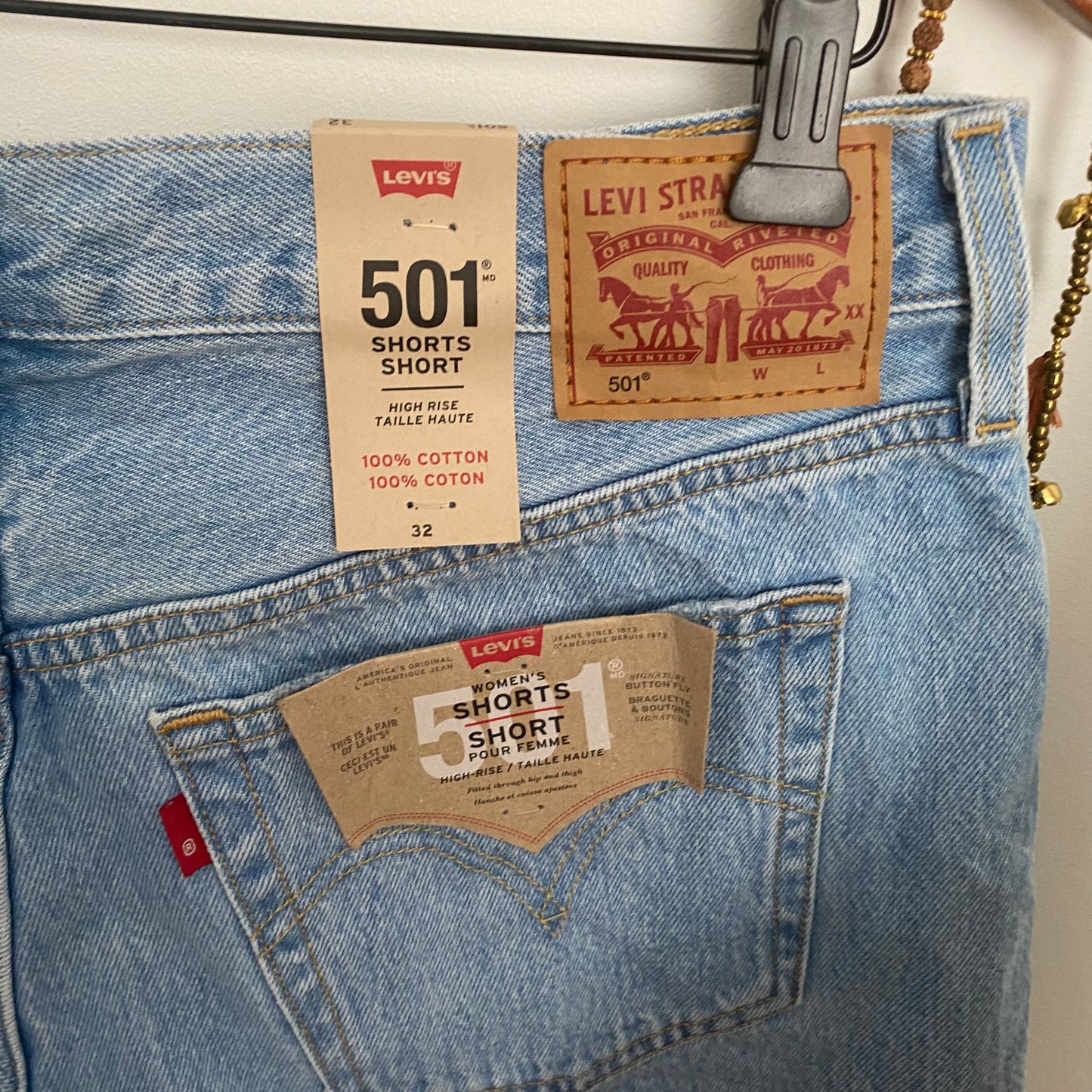 NEW Levi’s 501 High-Rise Denim Jean Shorts Size 32