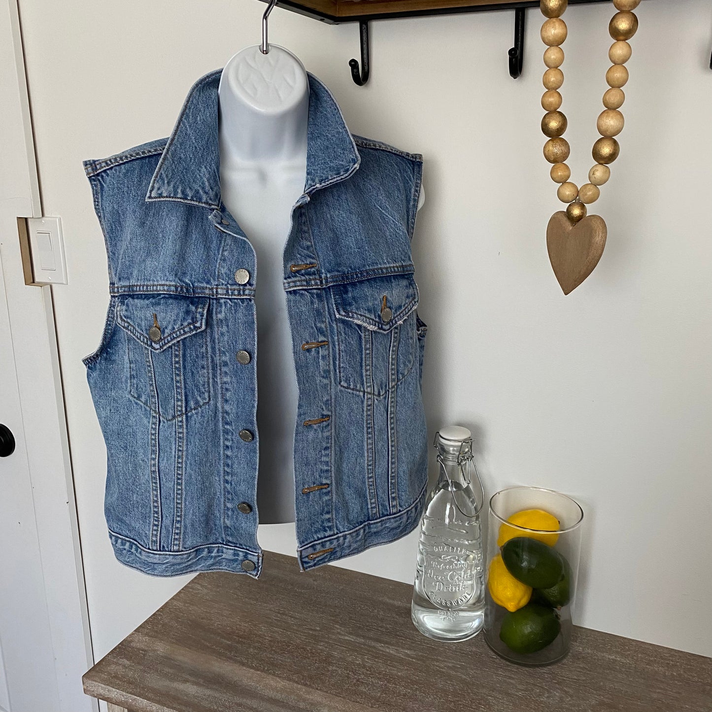 Denim Forum The Bridget Vintage Denim Vest Size Large