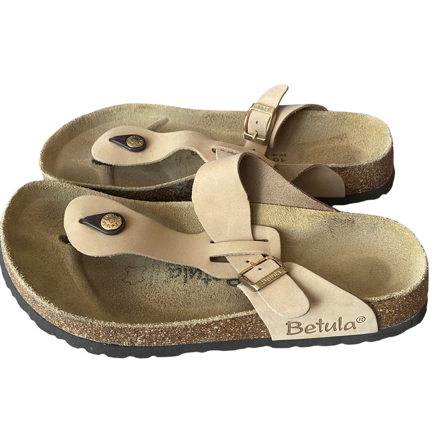 Betula Birkenstock Suede Leather Thong Sandals Size 10