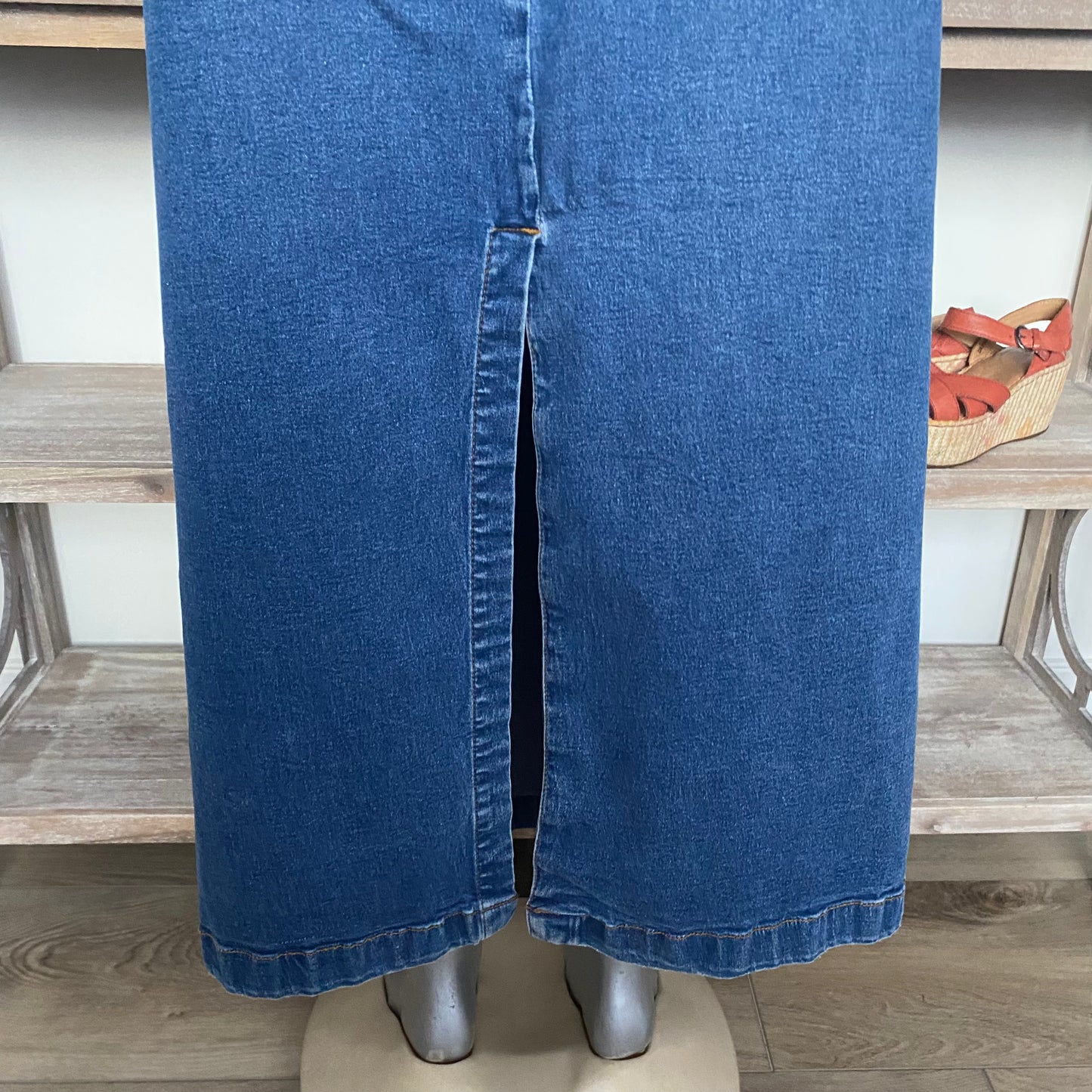 Vintage Denim Jean Maxi Skirt Size Medium-Large