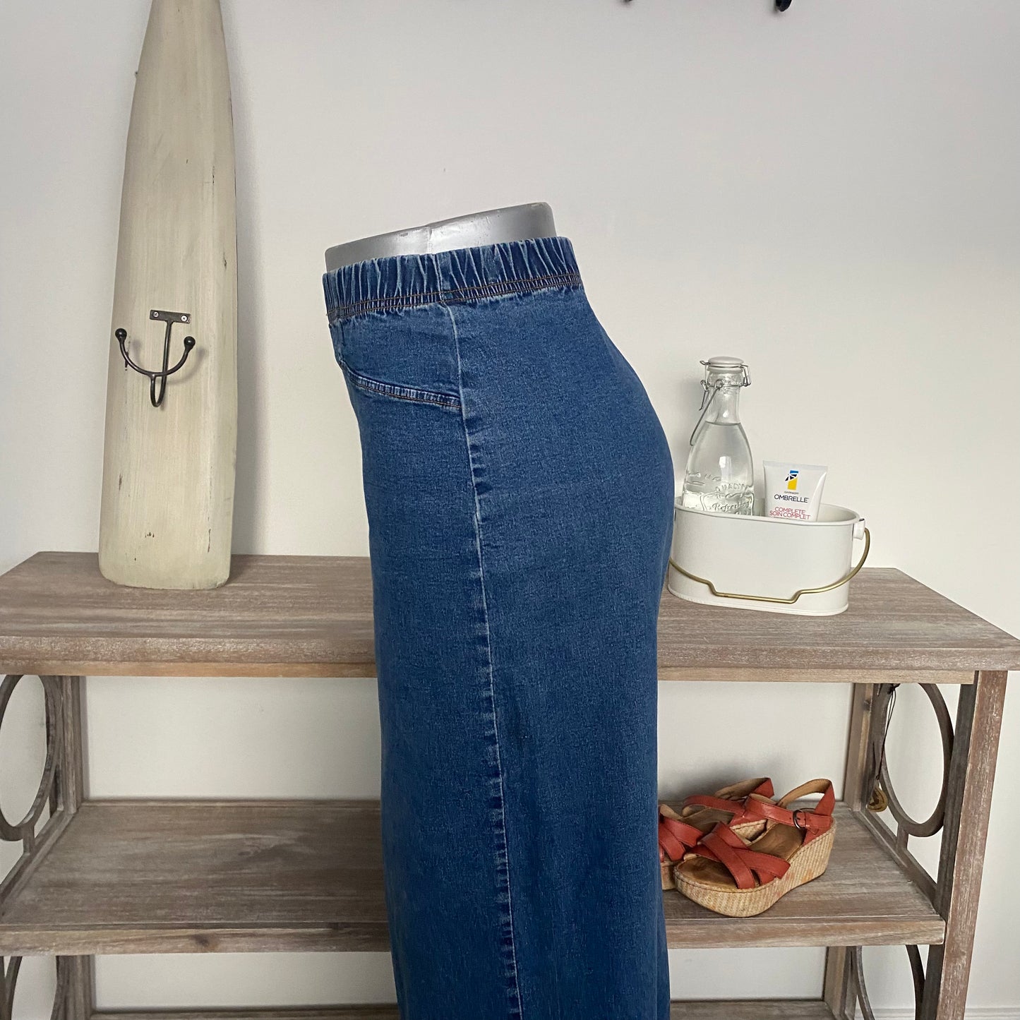 Vintage Denim Jean Maxi Skirt Size Medium-Large