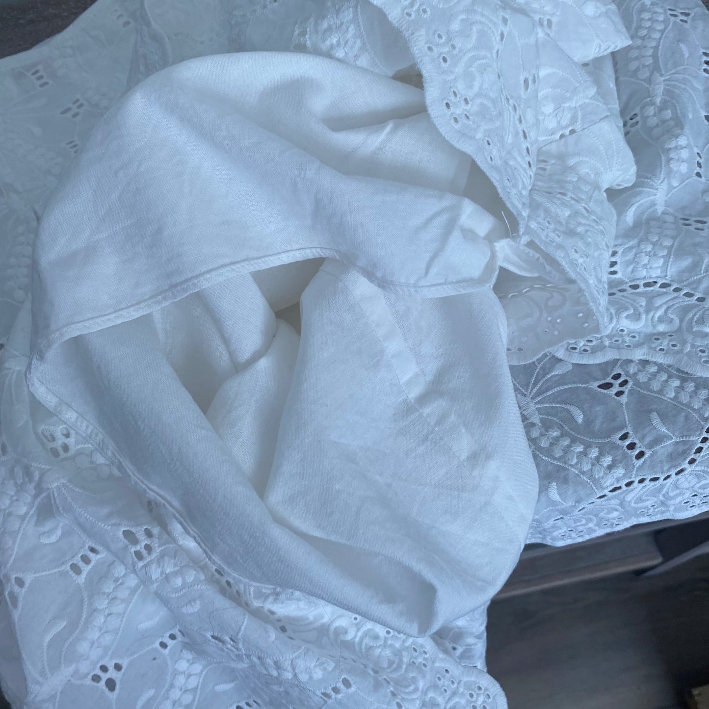 White Eyelet 100% Cotton Skirt Small-Medium
