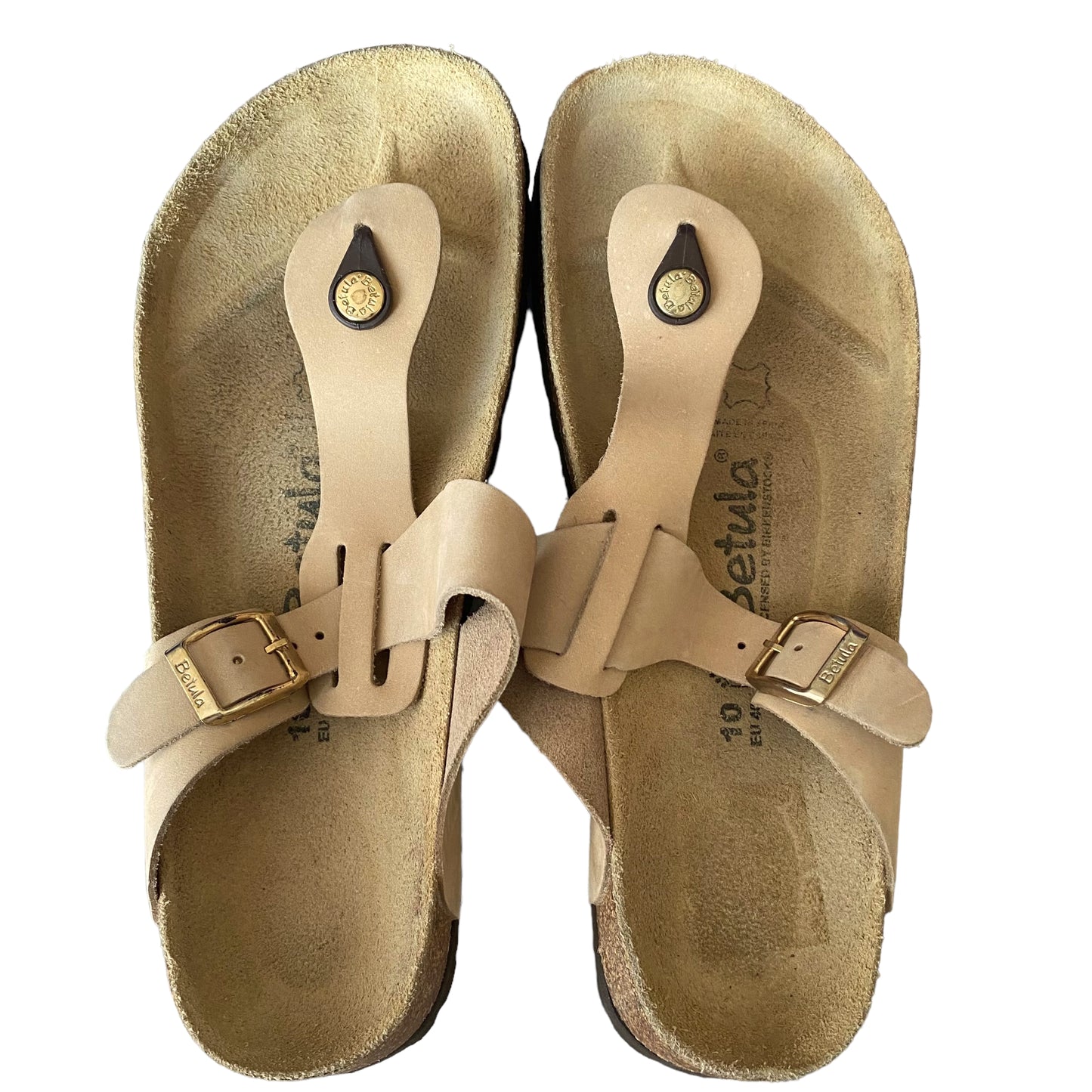 Betula Birkenstock Suede Leather Thong Sandals Size 10
