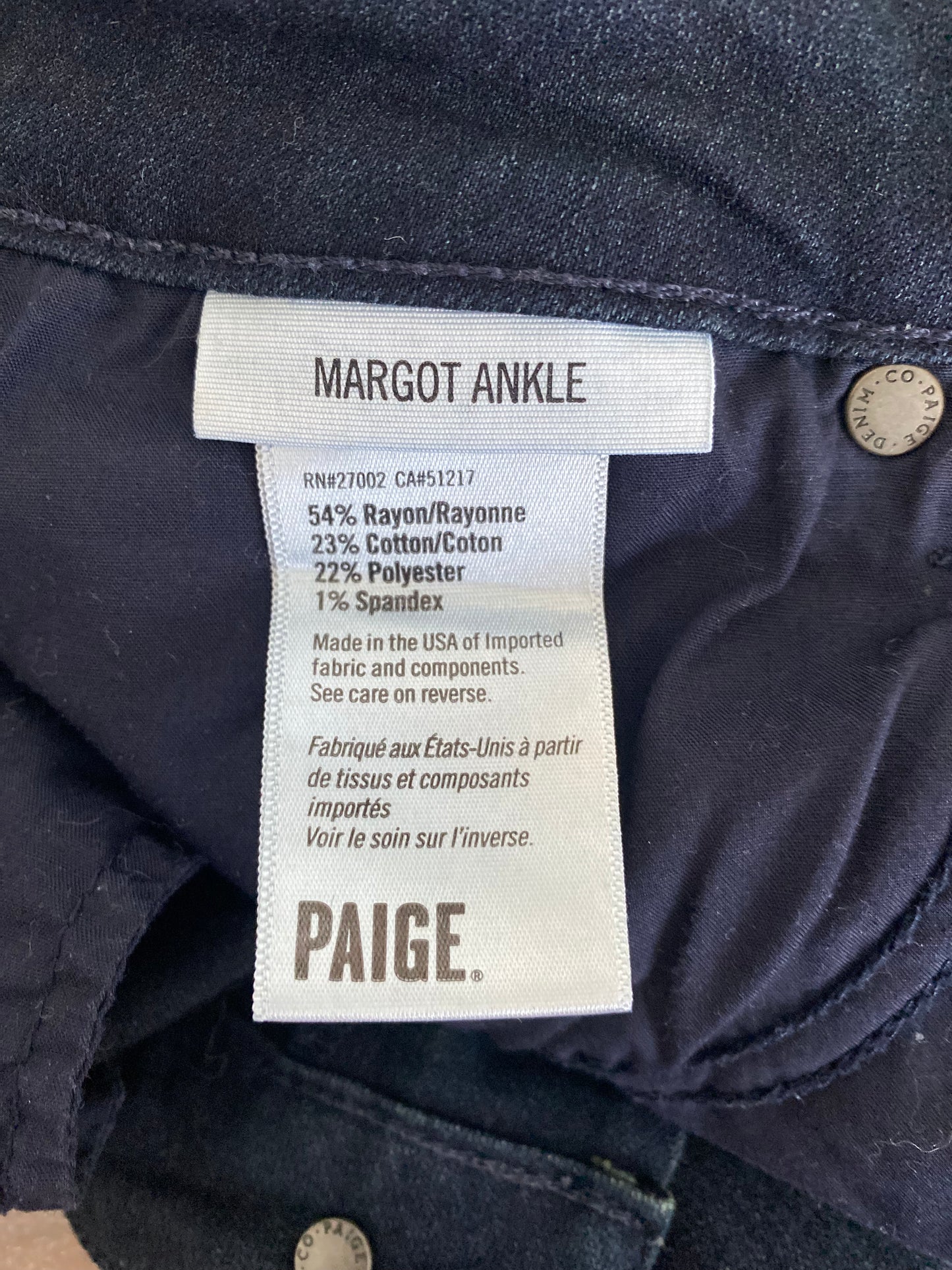 PAIGE Margot Ankle High Rise Jeans Size 29