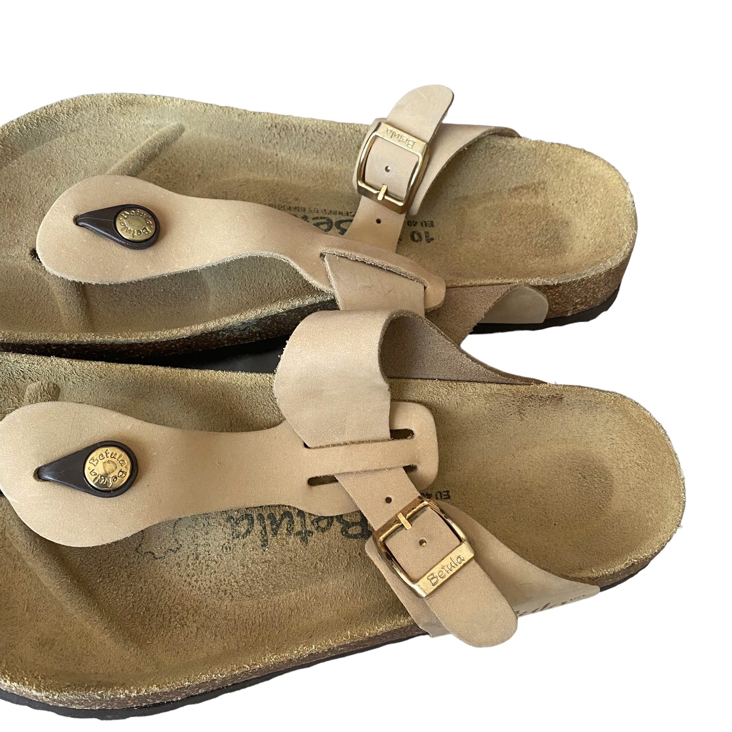 Betula Birkenstock Suede Leather Thong Sandals Size 10