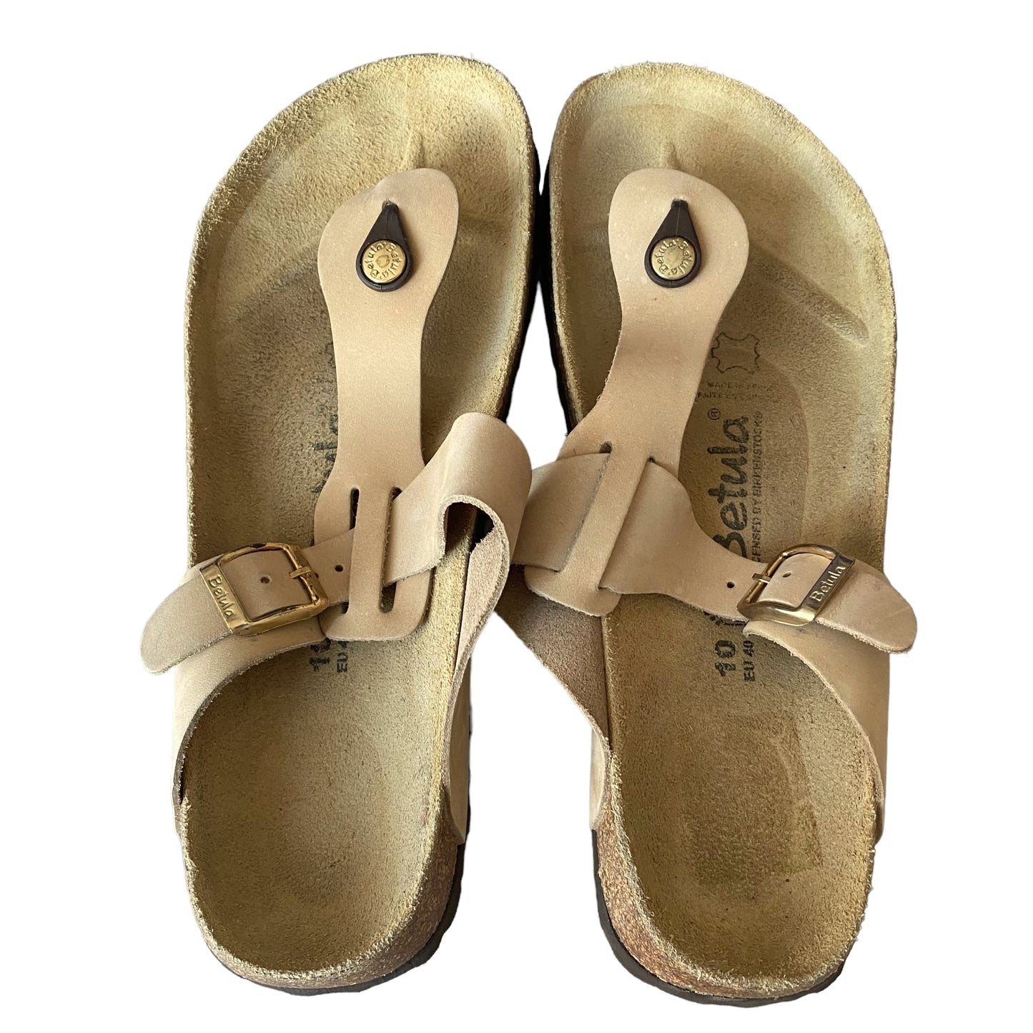 Betula Birkenstock Suede Leather Thong Sandals Size 10