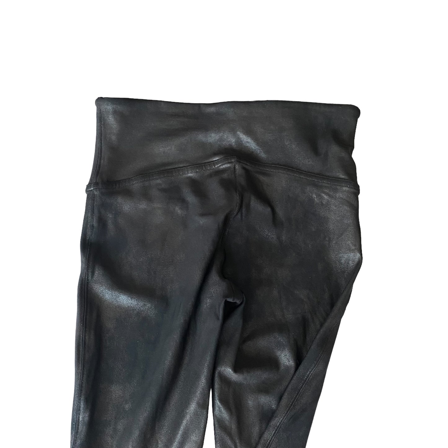 Spanx Distressed Faux-Leather Leggings Size Medium