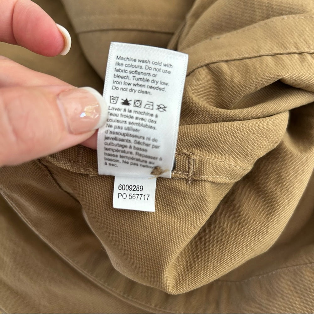 MEC Boxy Workwear Utility Shirt Jacket Camel Button Up Size Large