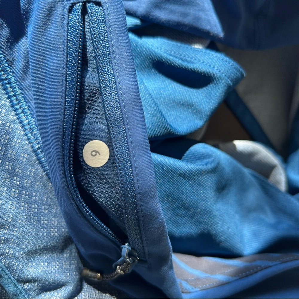 Lululemon Run Speed 4 Way Stretch Lined Shorts Blue Rare Size 6