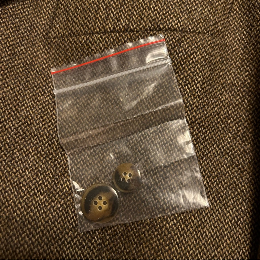 Cashmere Wool Like-New Tweed Sport Coat Blazer Jacket Brown Size Tall Large