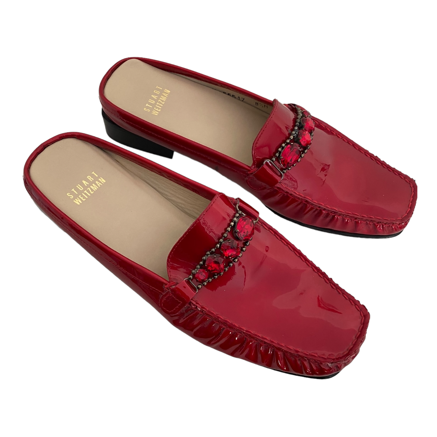 Stuart Weitzman Red Patent Leather Mule Shoes