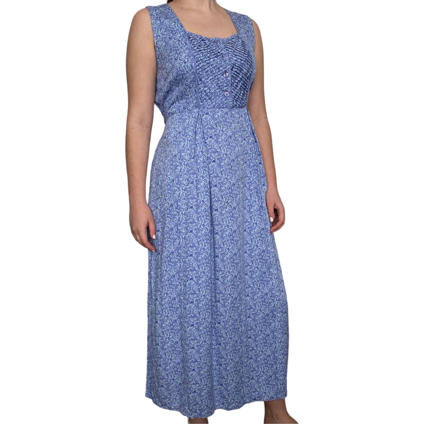 Vintage April Cornell Sleeveless Floral Paisley Long Maxi Dress Small
