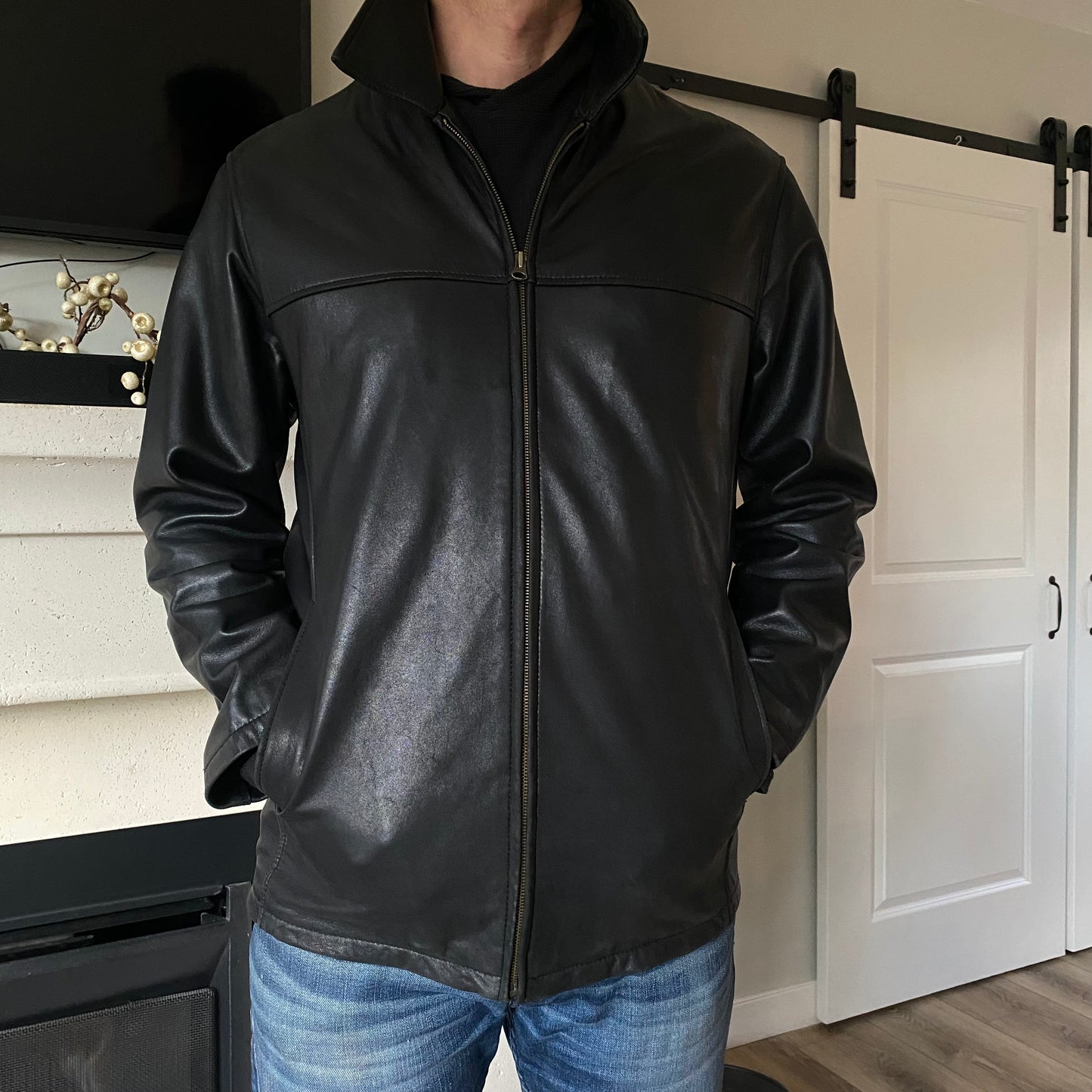 Lambskin Leather Men’s Jacket Black Buttery Soft