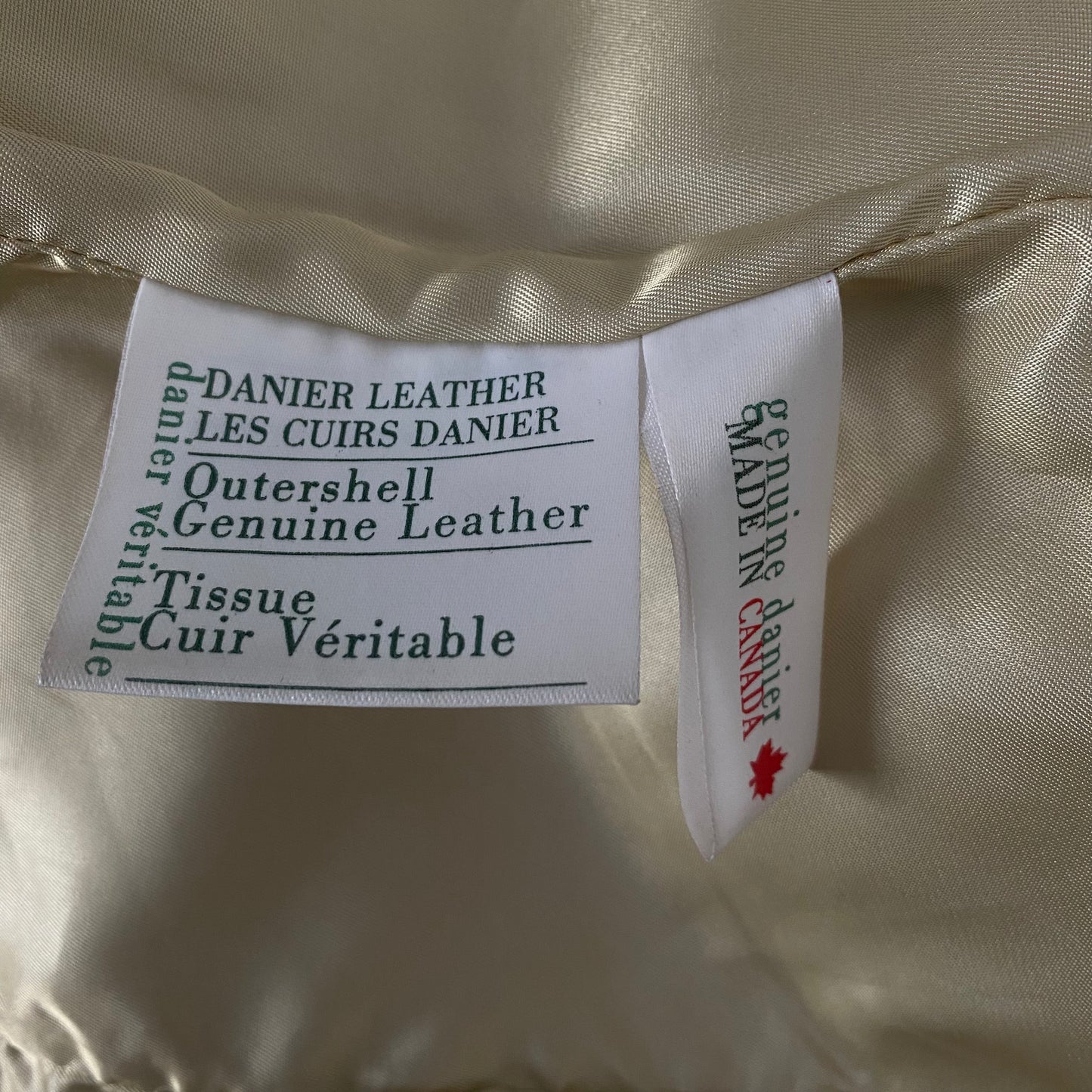 Vintage Danier Metallic Gold Leather Jacket Size Large