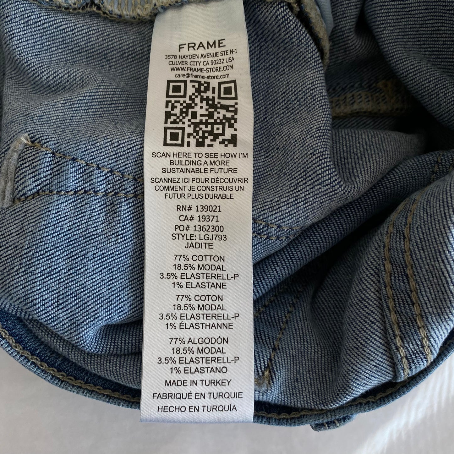 FRAME Le Garcon Straight Blue Denim Jeans Size 28