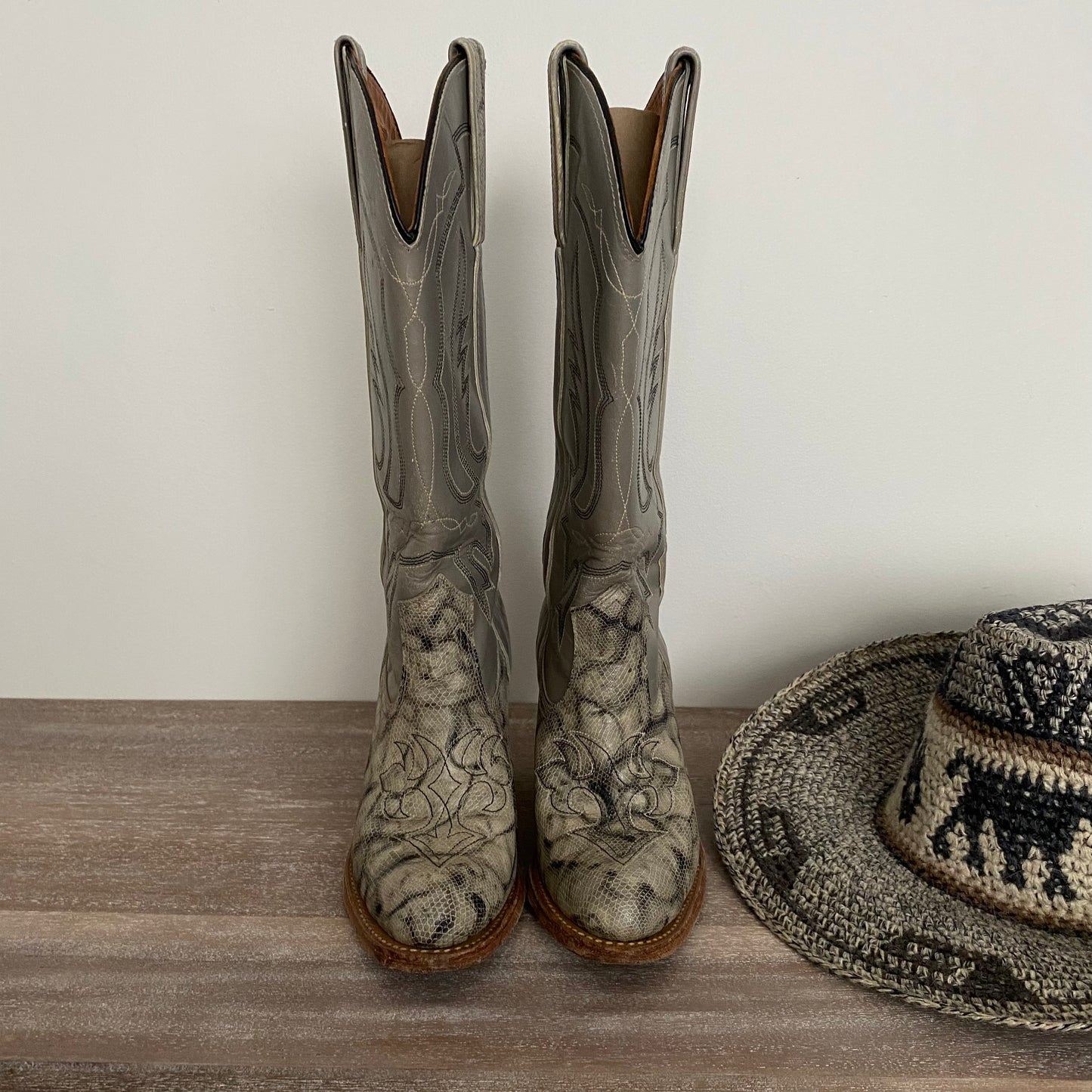 Vintage Miss Capezio Snakeskin Leather Boots Coastal Cowgirl Size 6.5