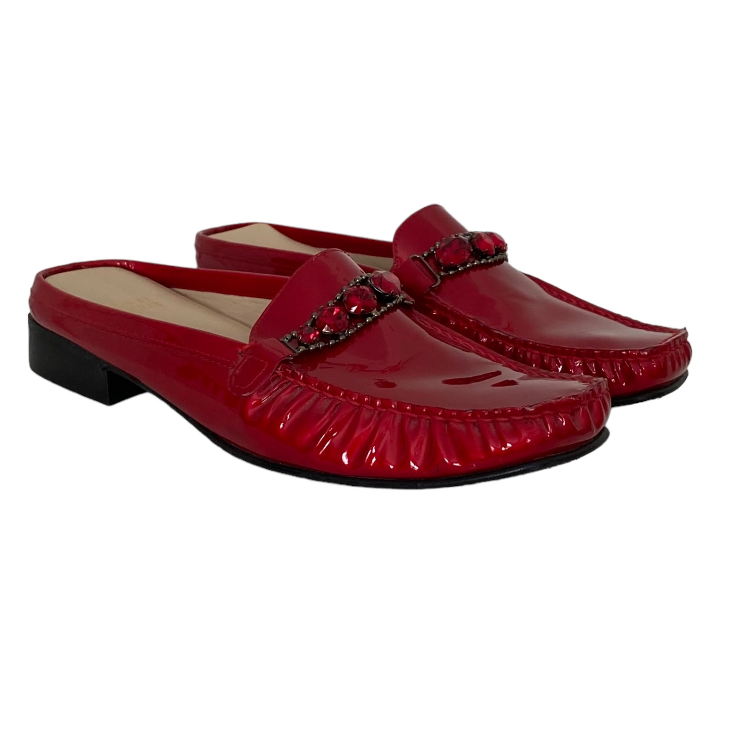Stuart Weitzman Red Patent Leather Mule Shoes