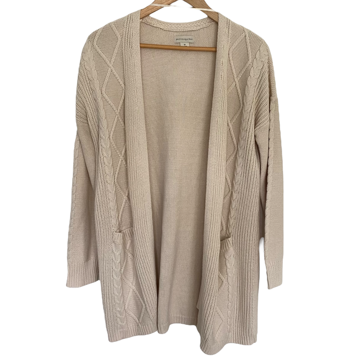 Chunky Cable Knit Long Oversized Cardigan Size Medium