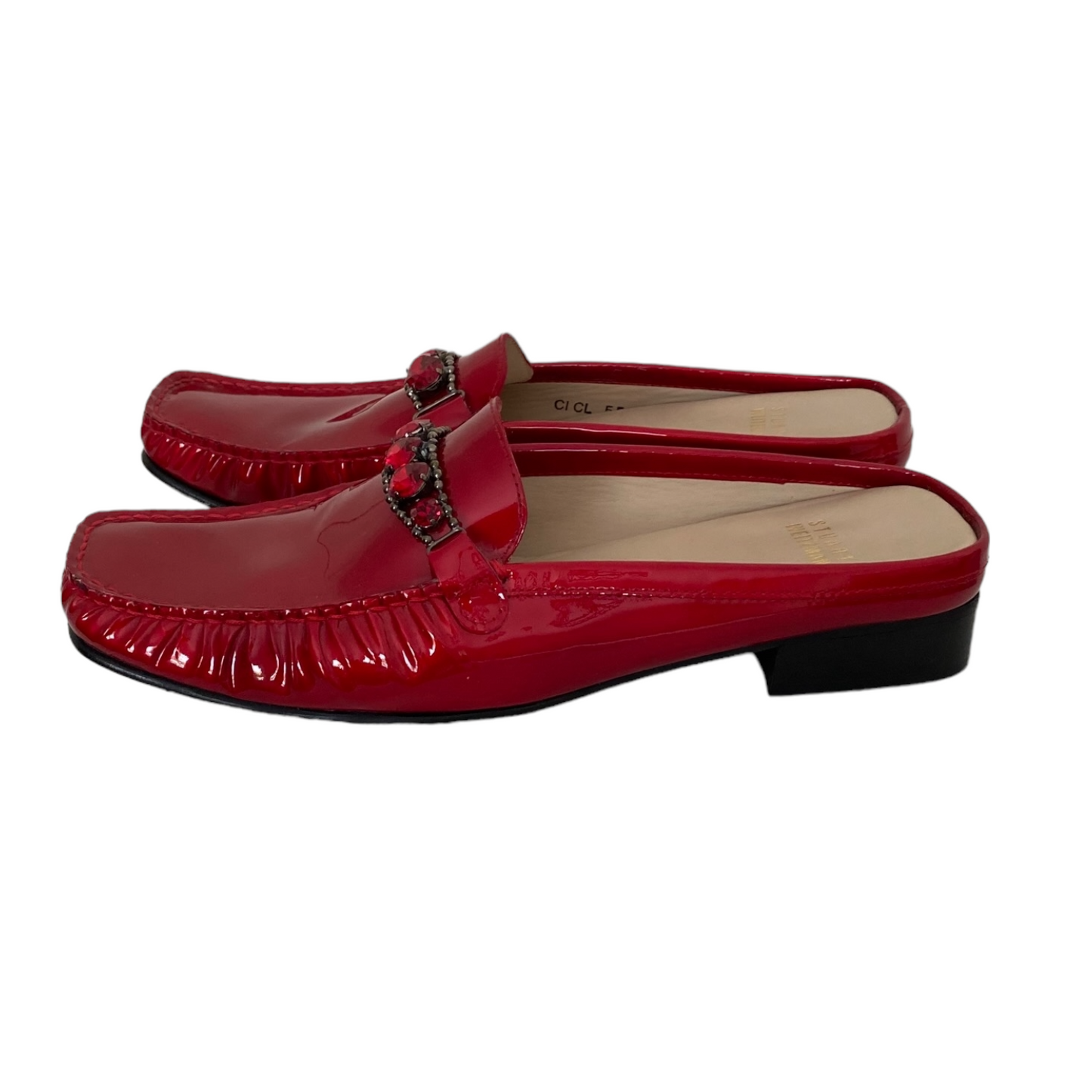 Stuart Weitzman Red Patent Leather Mule Shoes