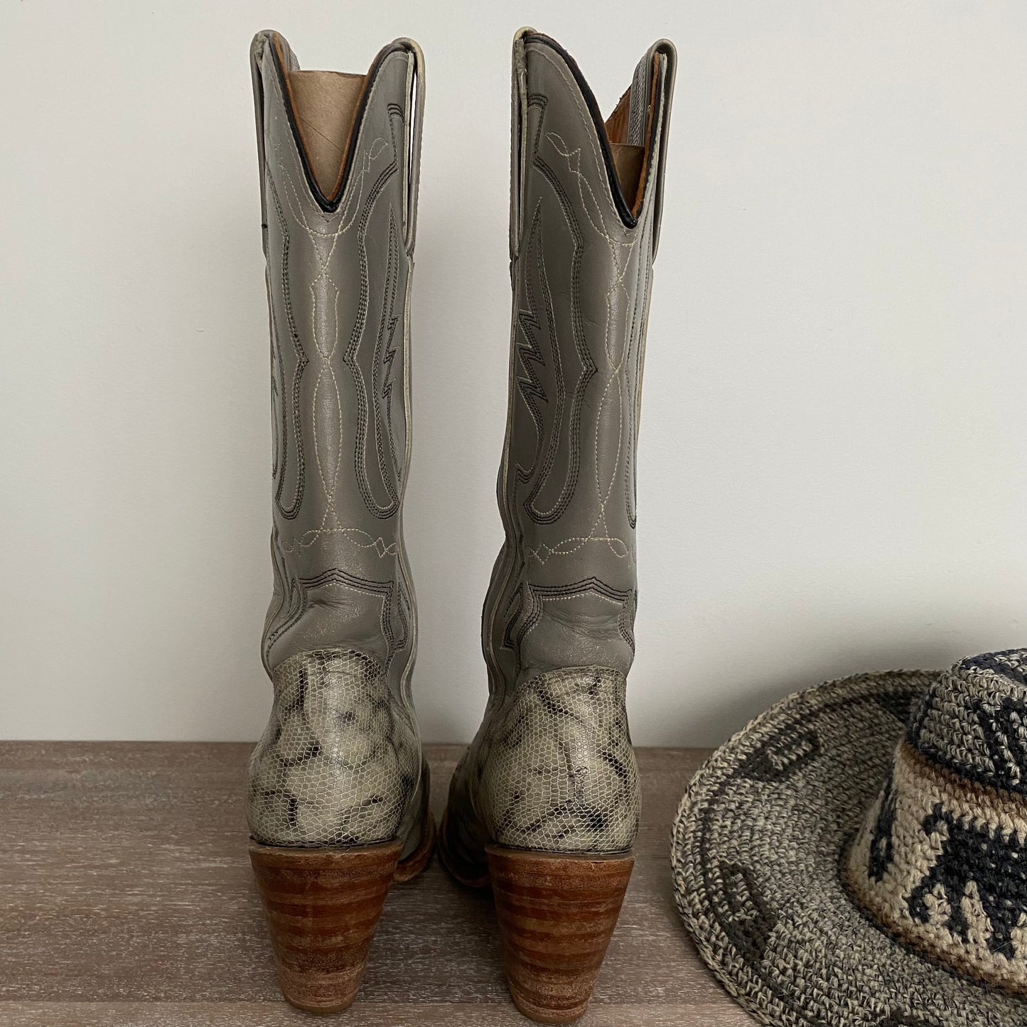 Vintage Miss Capezio Snakeskin Leather Boots Coastal Cowgirl Size 6.5