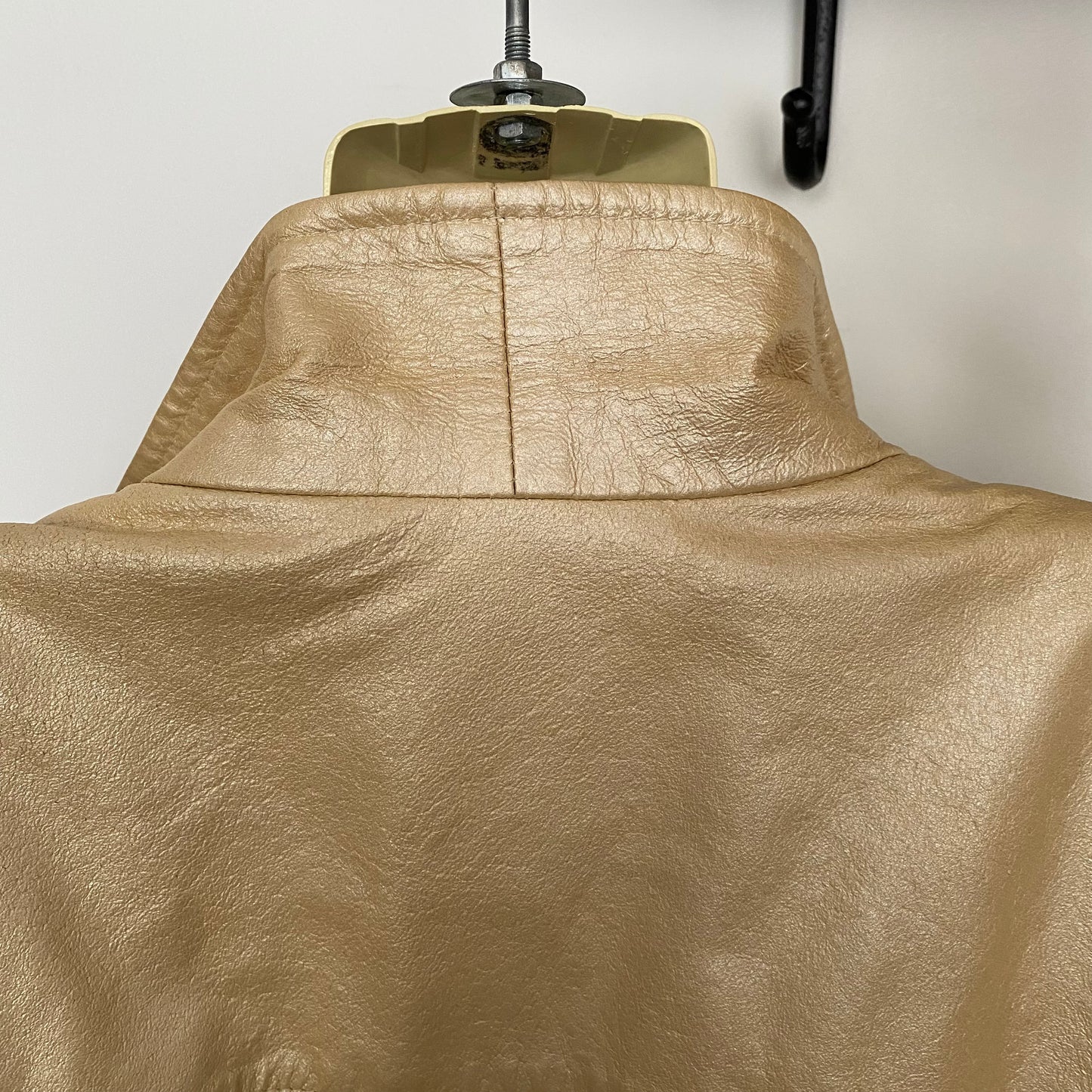 Vintage Danier Metallic Gold Leather Jacket Size Large
