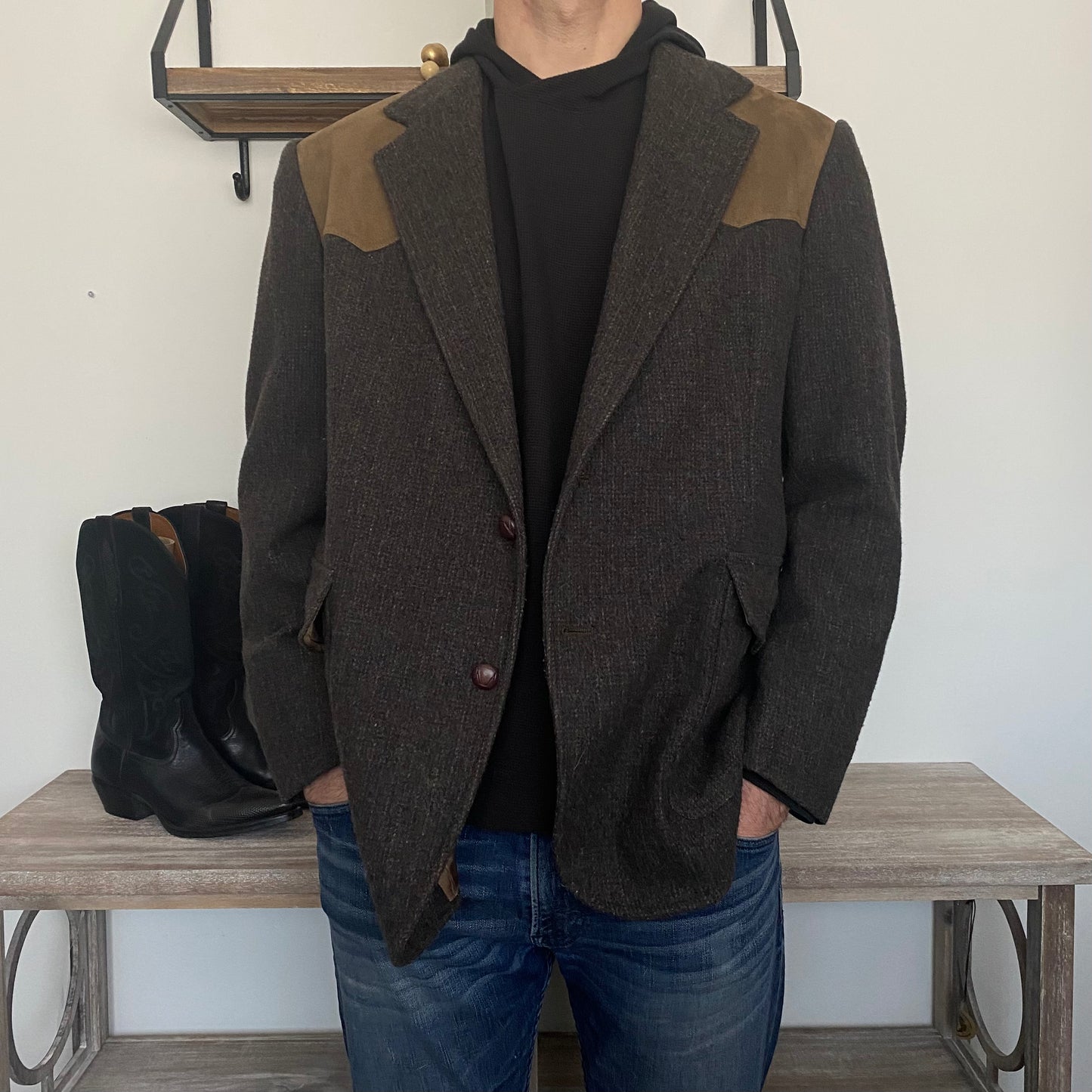 Gorgeous Vintage Men’s Pendleton Western Wool Suede Blazer Large
