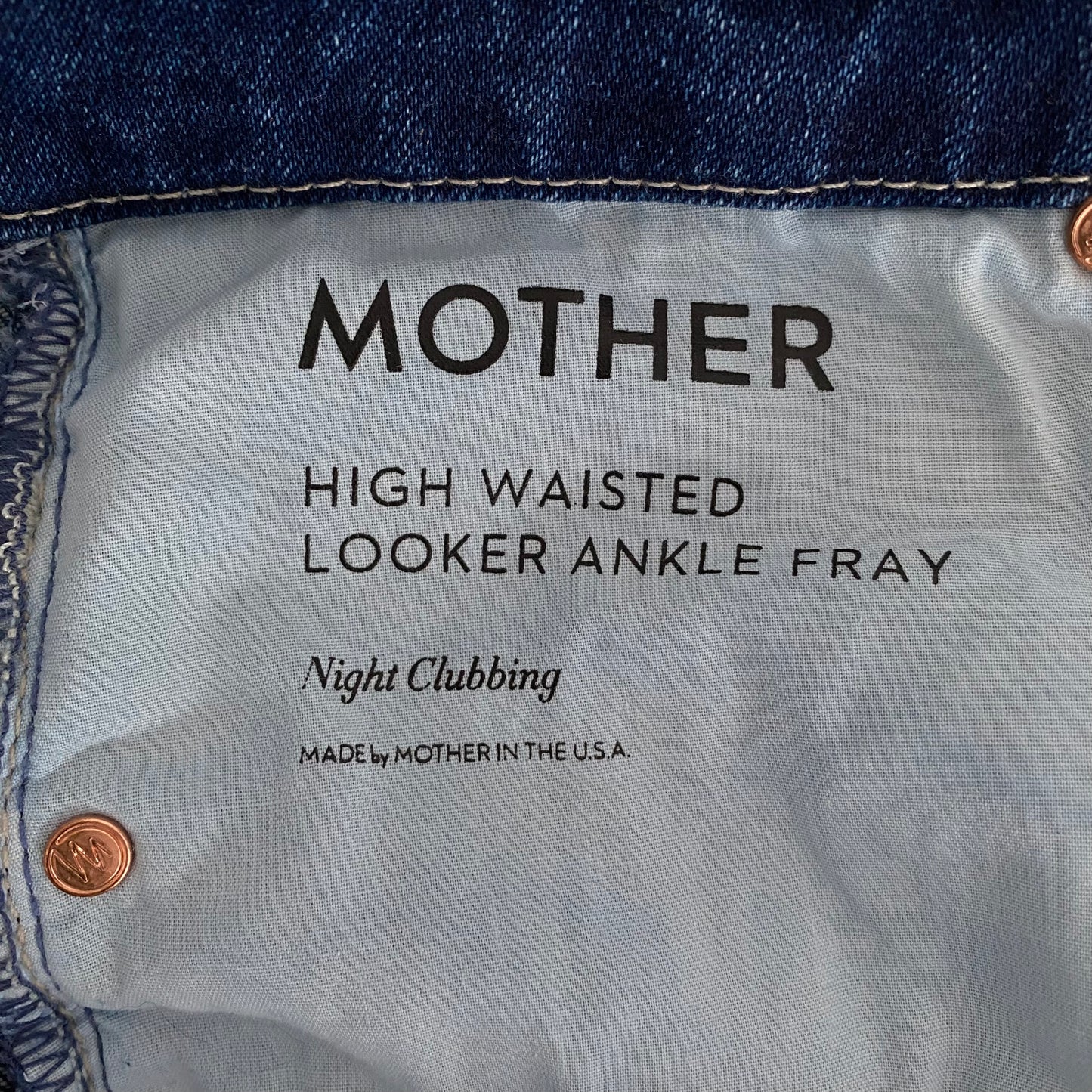 MOTHER High Waisted Looker Ankle Fray Jeans Size 29