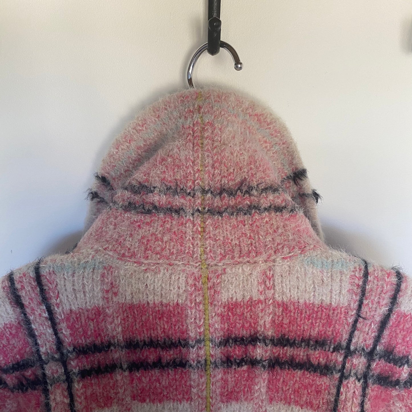Anthropologie Maeve Aurelia Plaid Fuzzy Sweater Blazer Jacket Size S