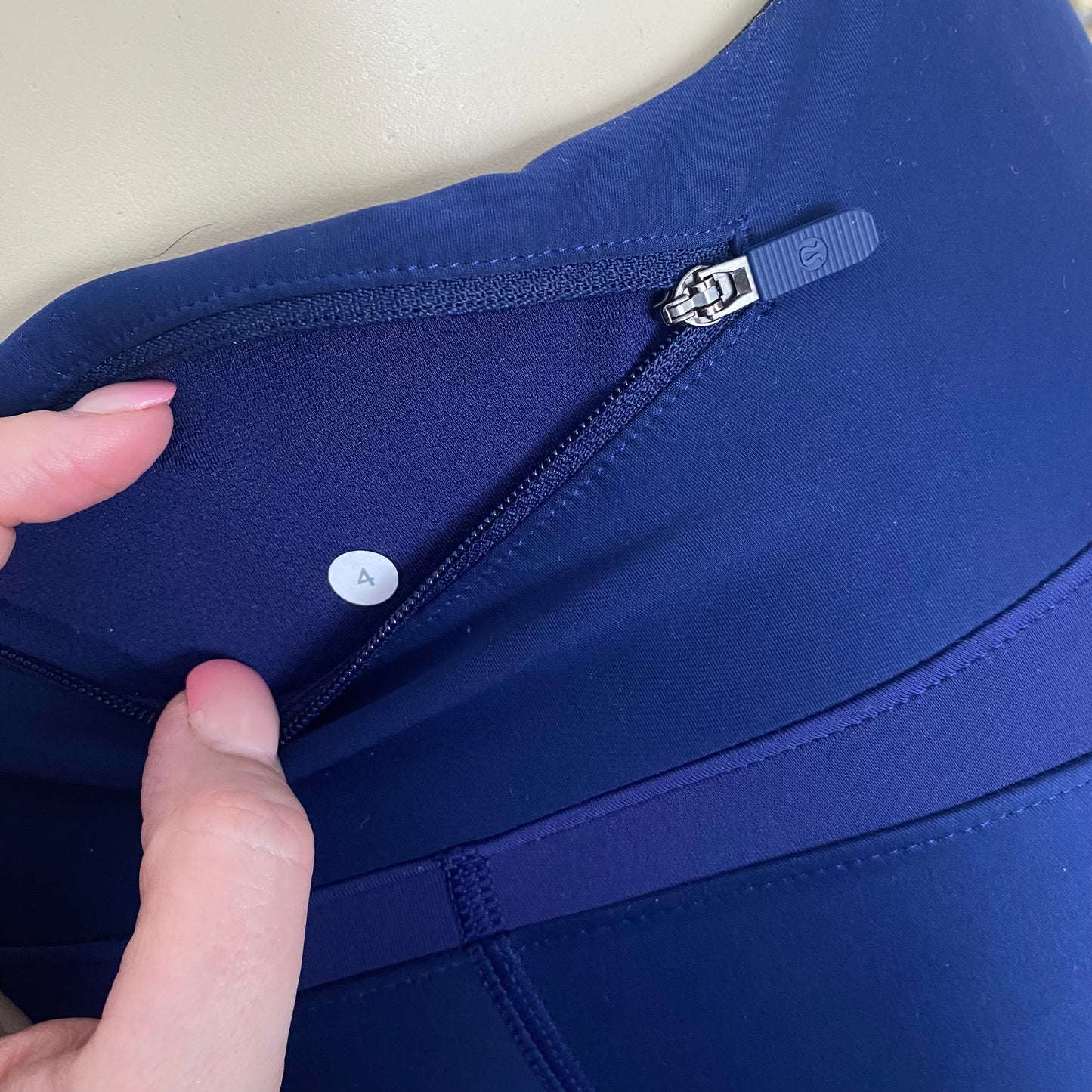 Rare Lululemon Sleet Sprinter Tight Fleece Lined Leggings Pockets Size 4
