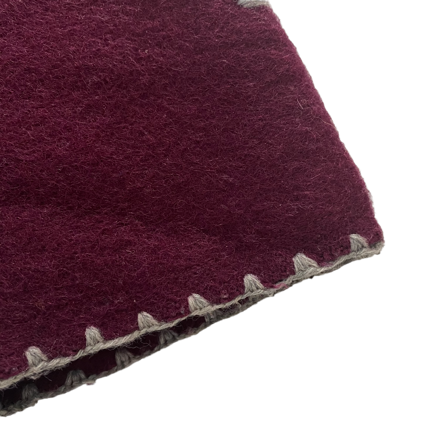 Vintage Inuit Fur Trim Hooded Wool Parka Burgundy Plum Wine Colour